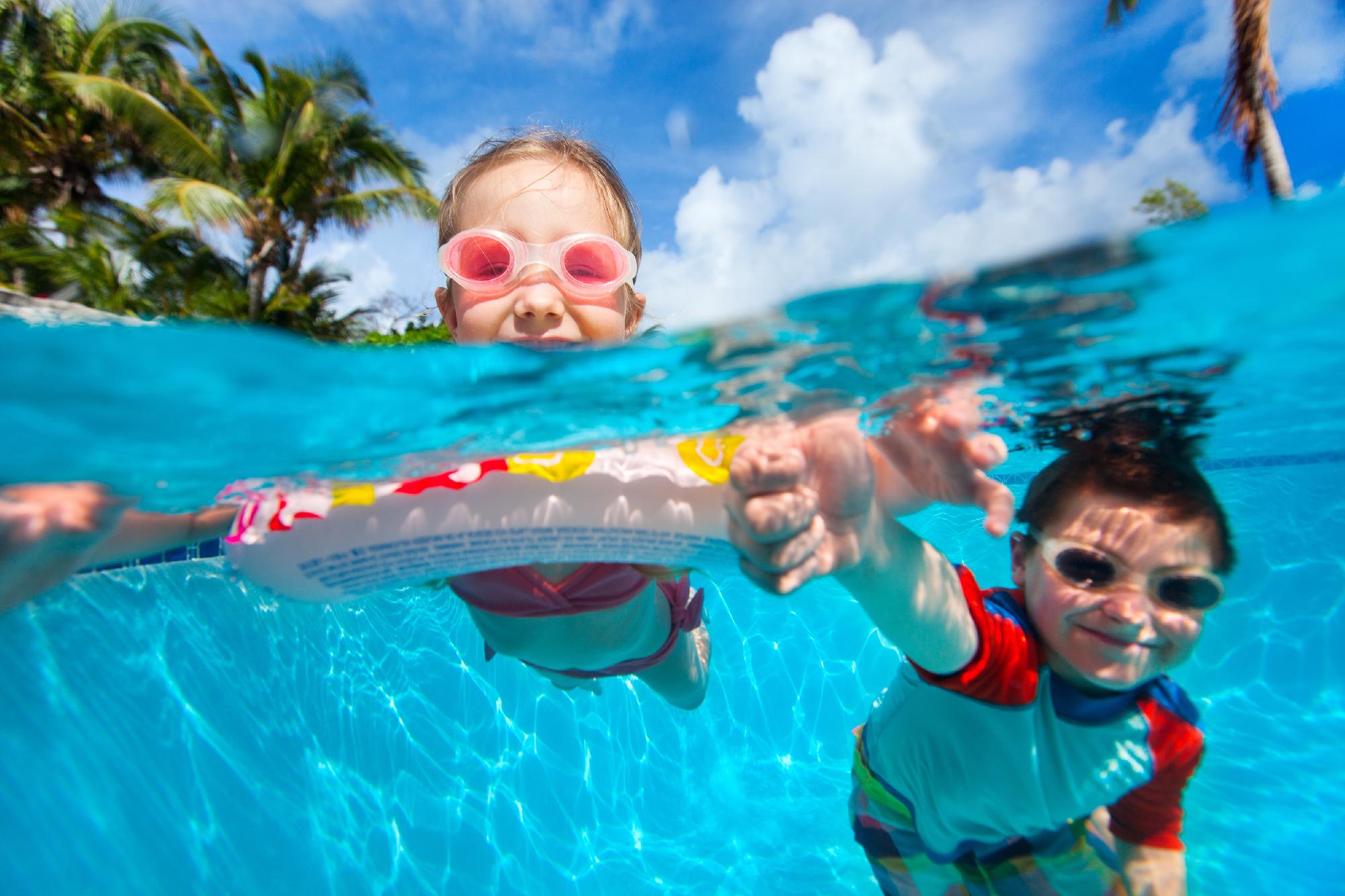 Kids in swimming pool