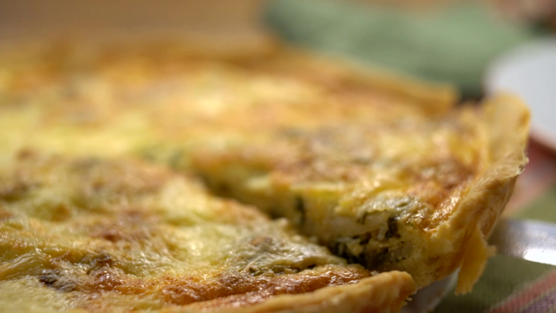 Krémsajtos zöldséges quiche