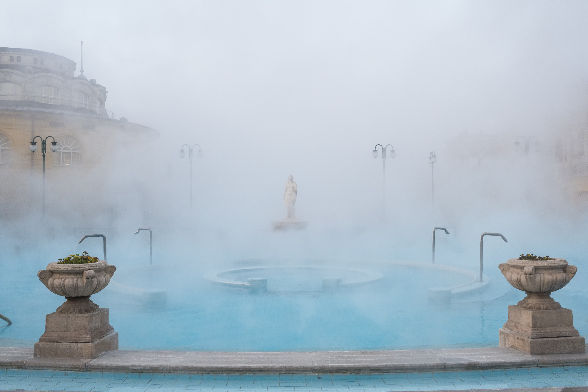 Szechenyi Baths in Budapest in winter, Hungary