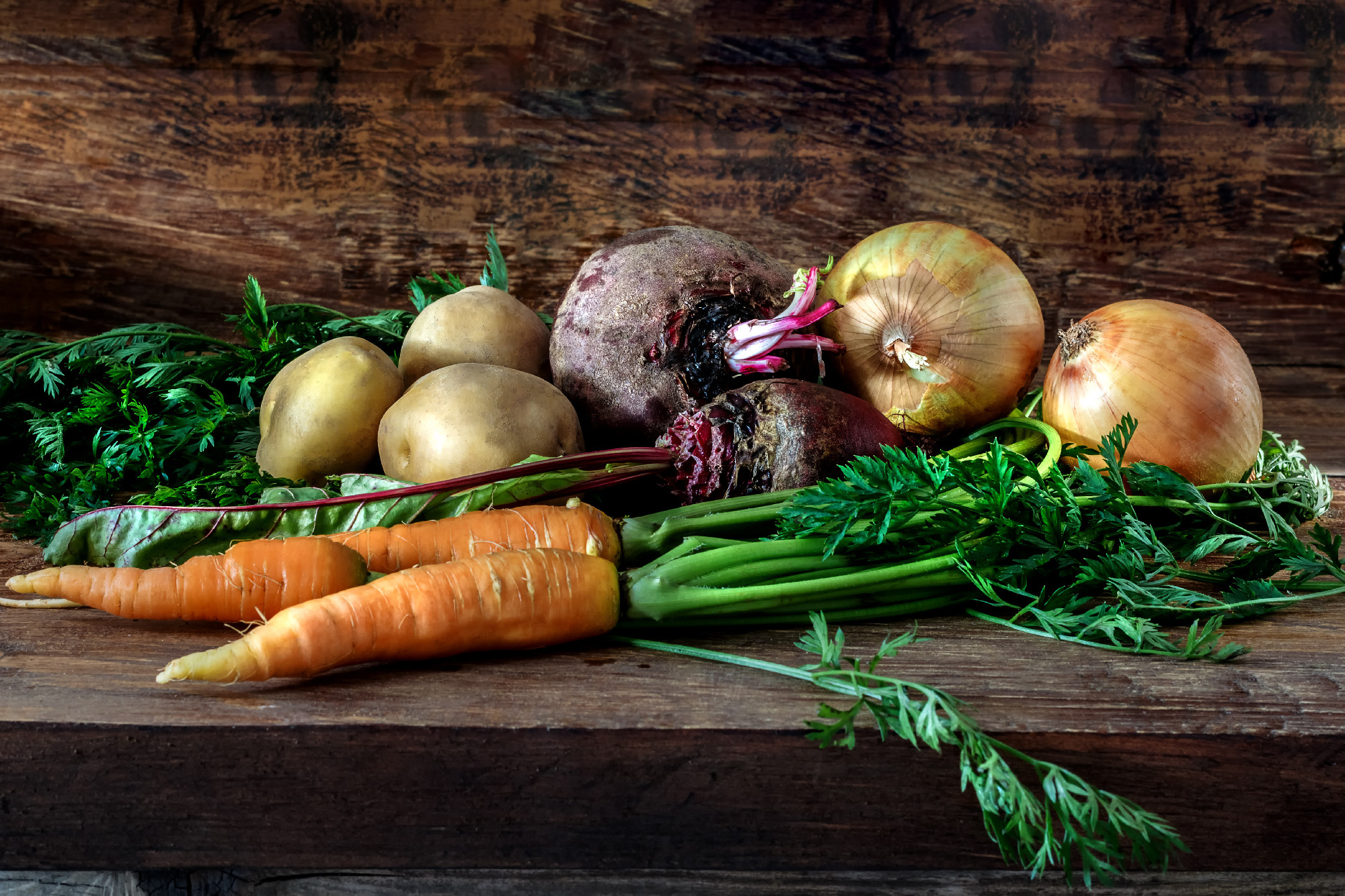 Vegetable products in a cellar