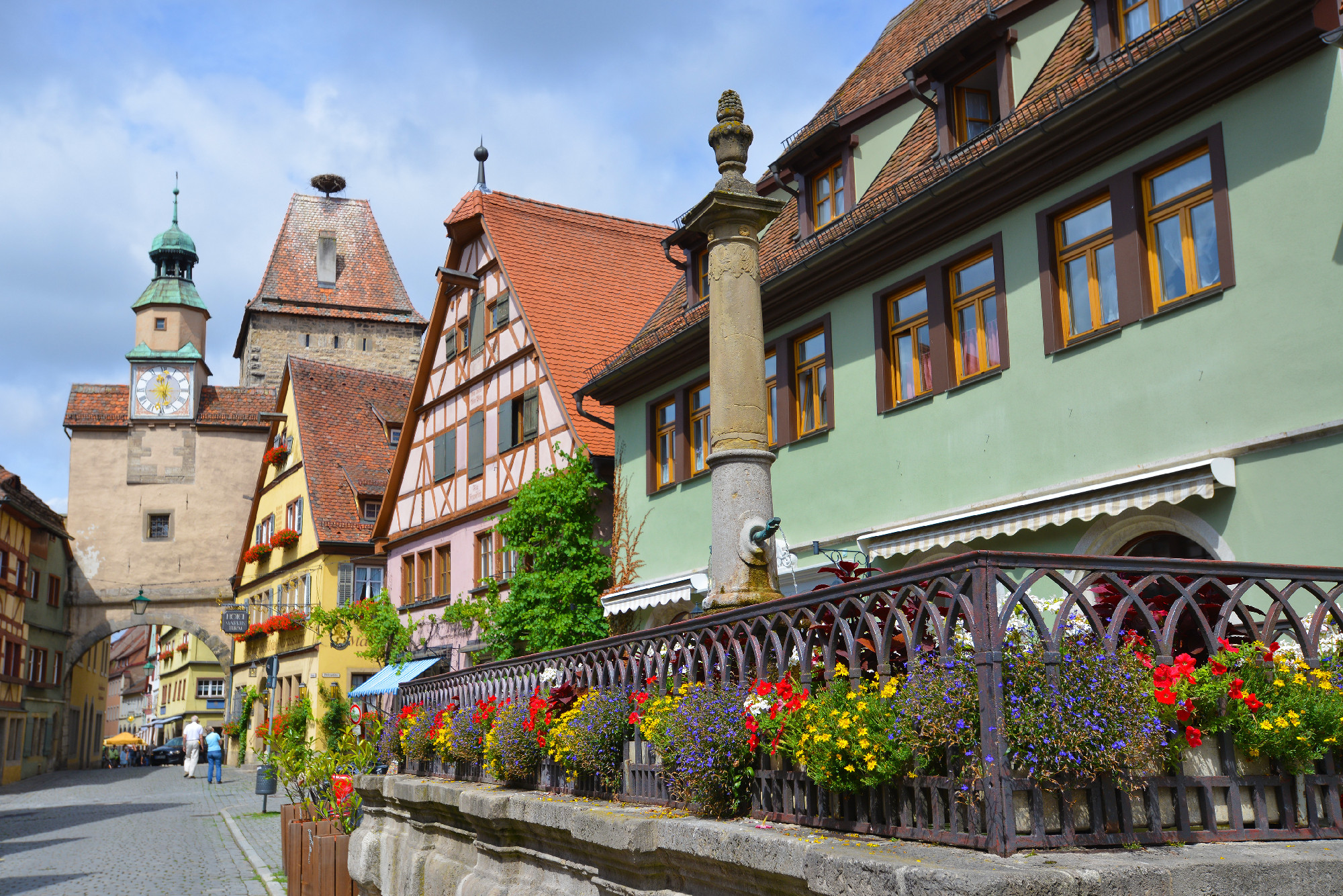Street view of Rothenburg ob der Tauber, Germany