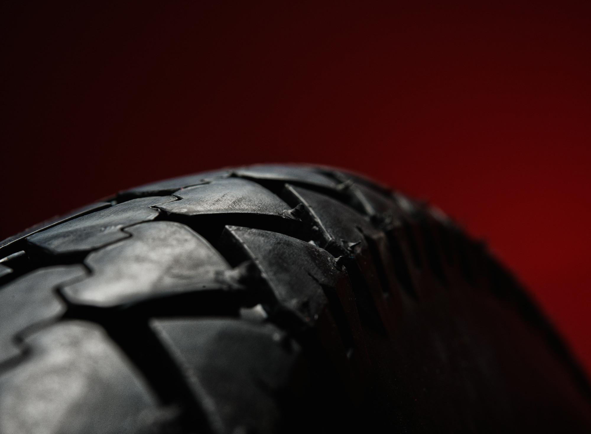 Close-up shot of classical motorcycle tire tread