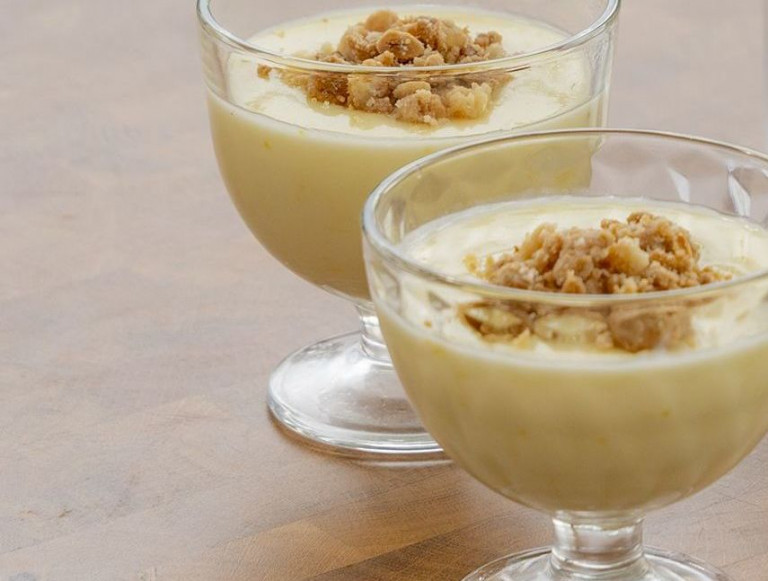 Tejszínes citromkrém mandulás morzsával