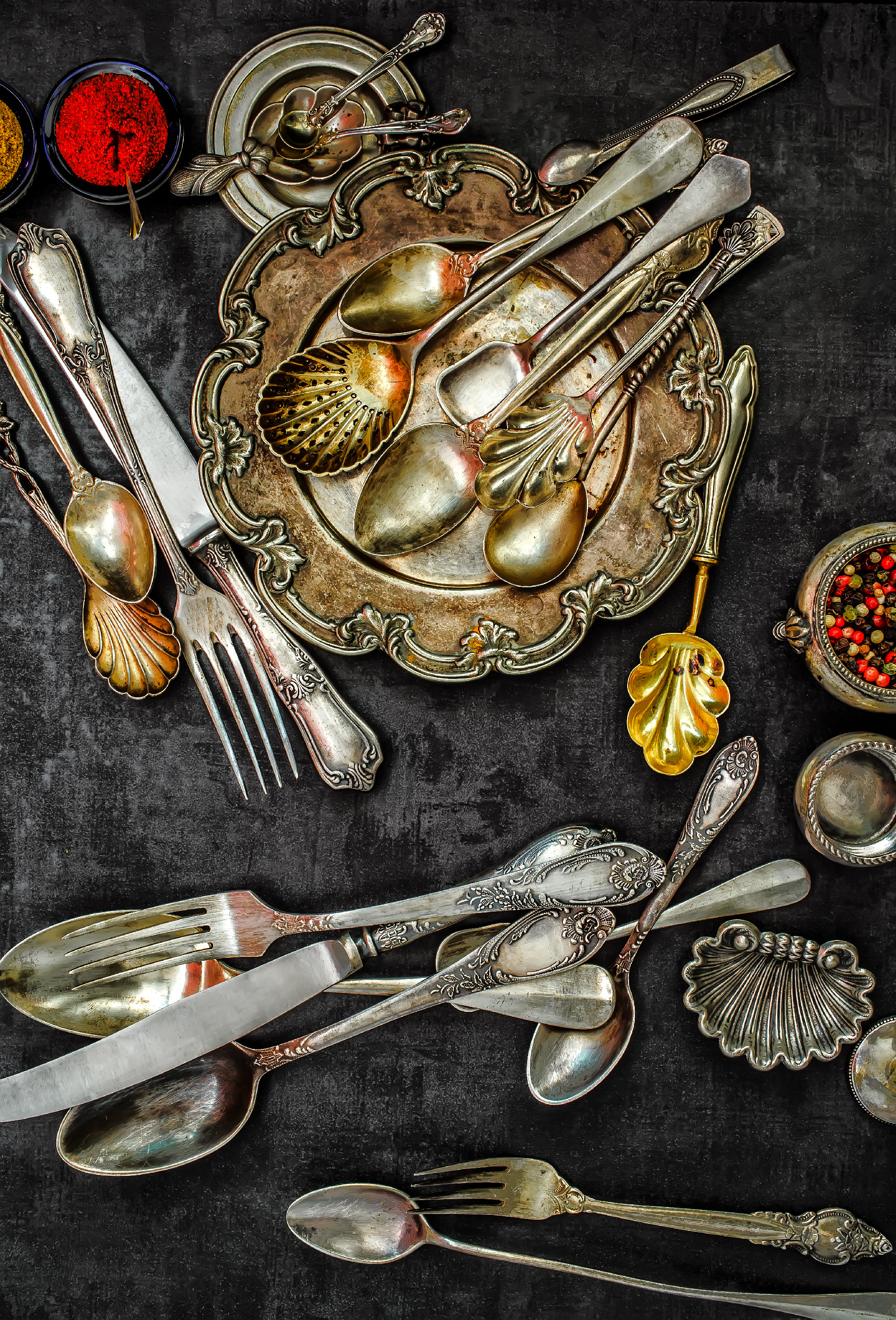 Vintage spoons, forks and knifes