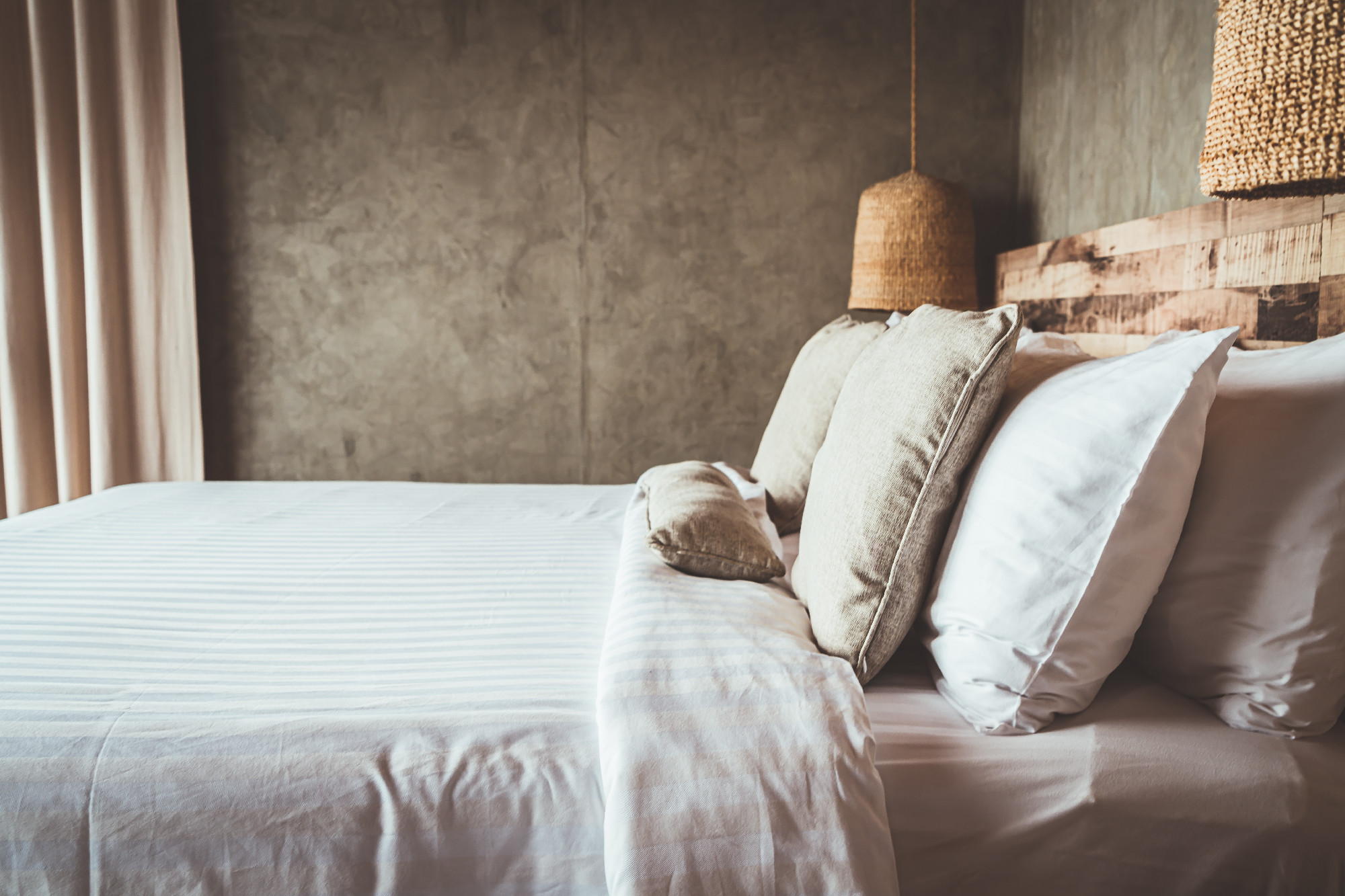 beautiful comfortable pillows on bed