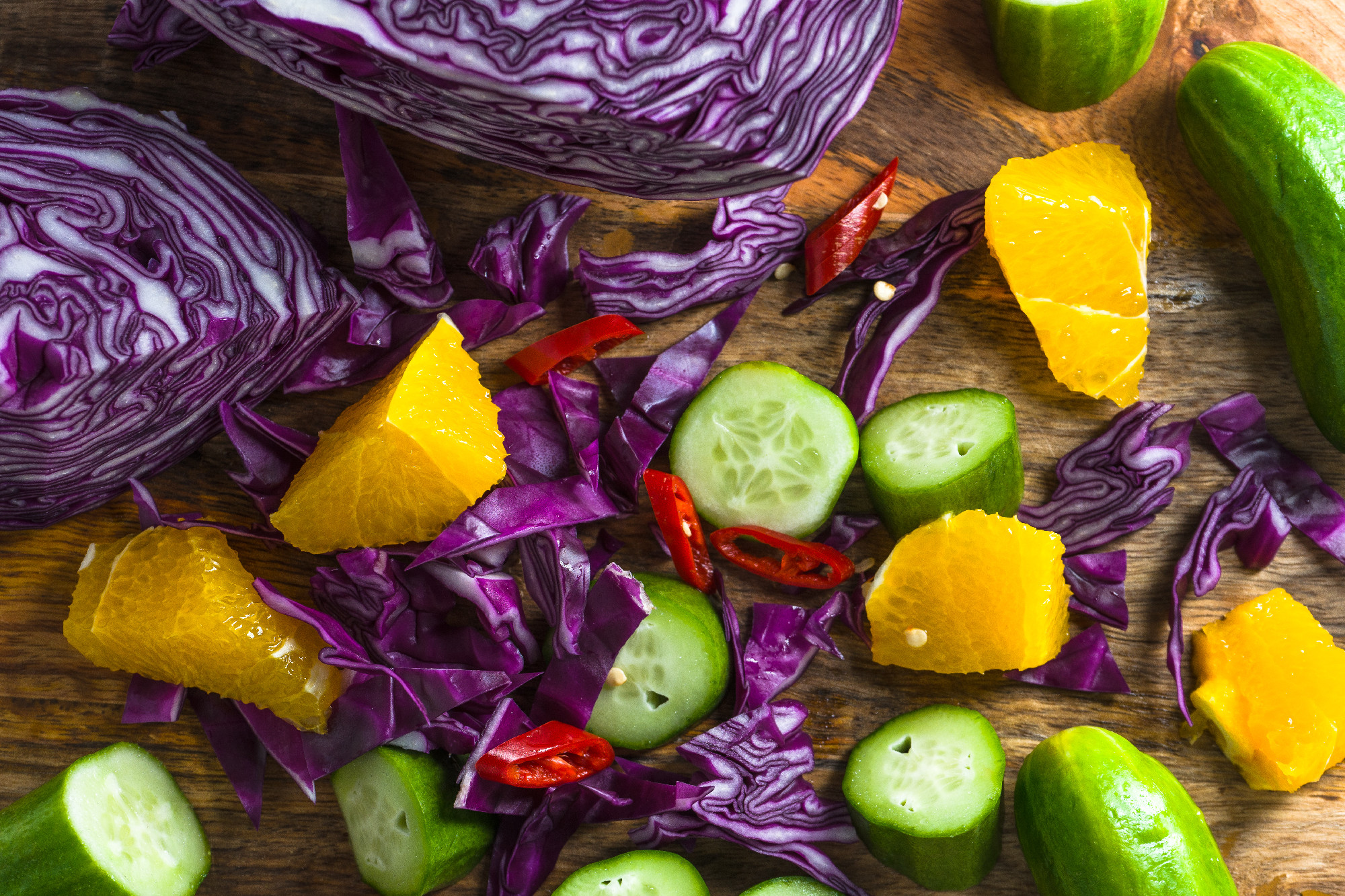 Background of different vegetables and fruits close-up