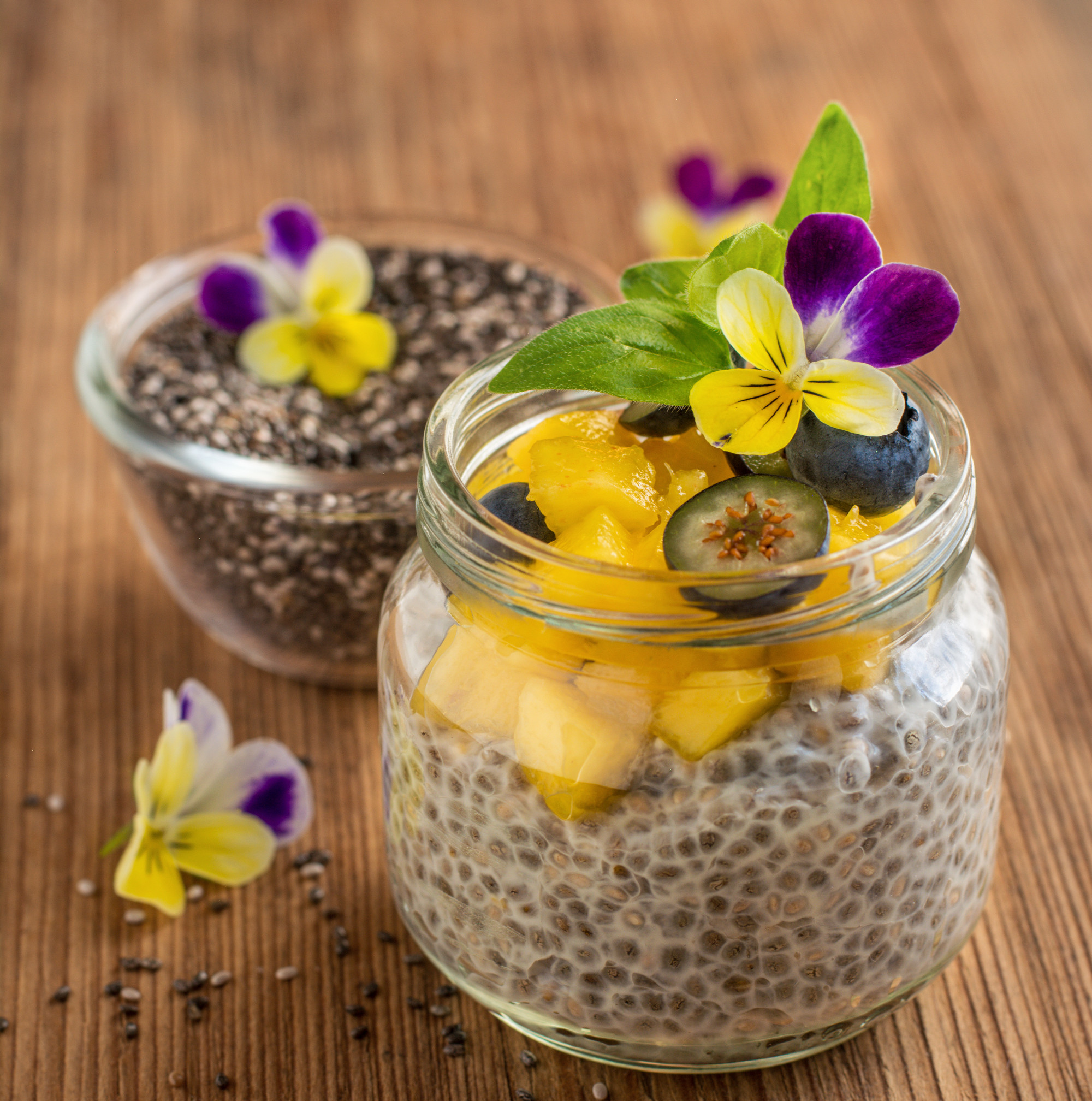 Chia seeds and yogurt pudding
