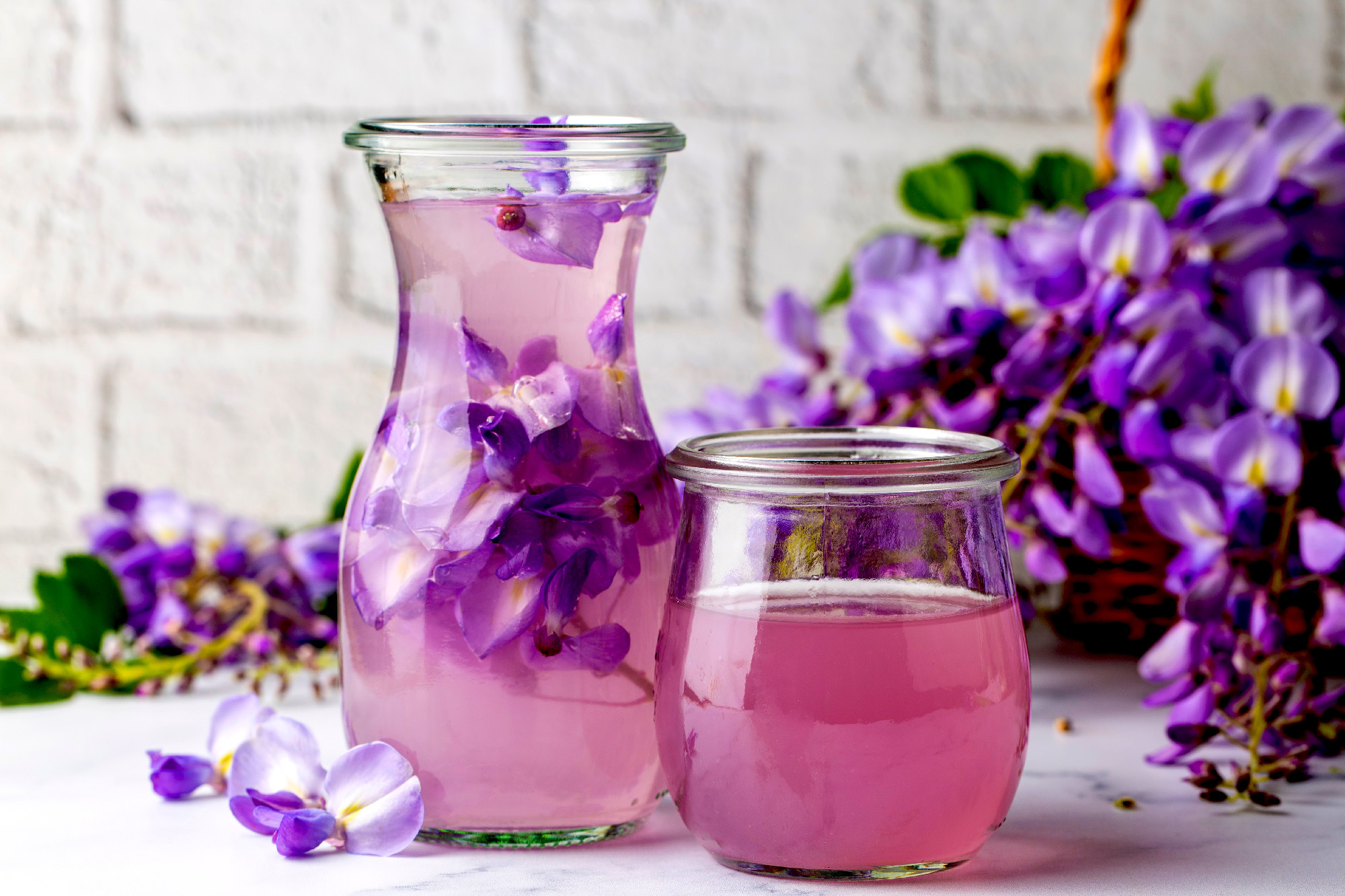Drink for health made from Wisteria sinensis flower. Wisteria si