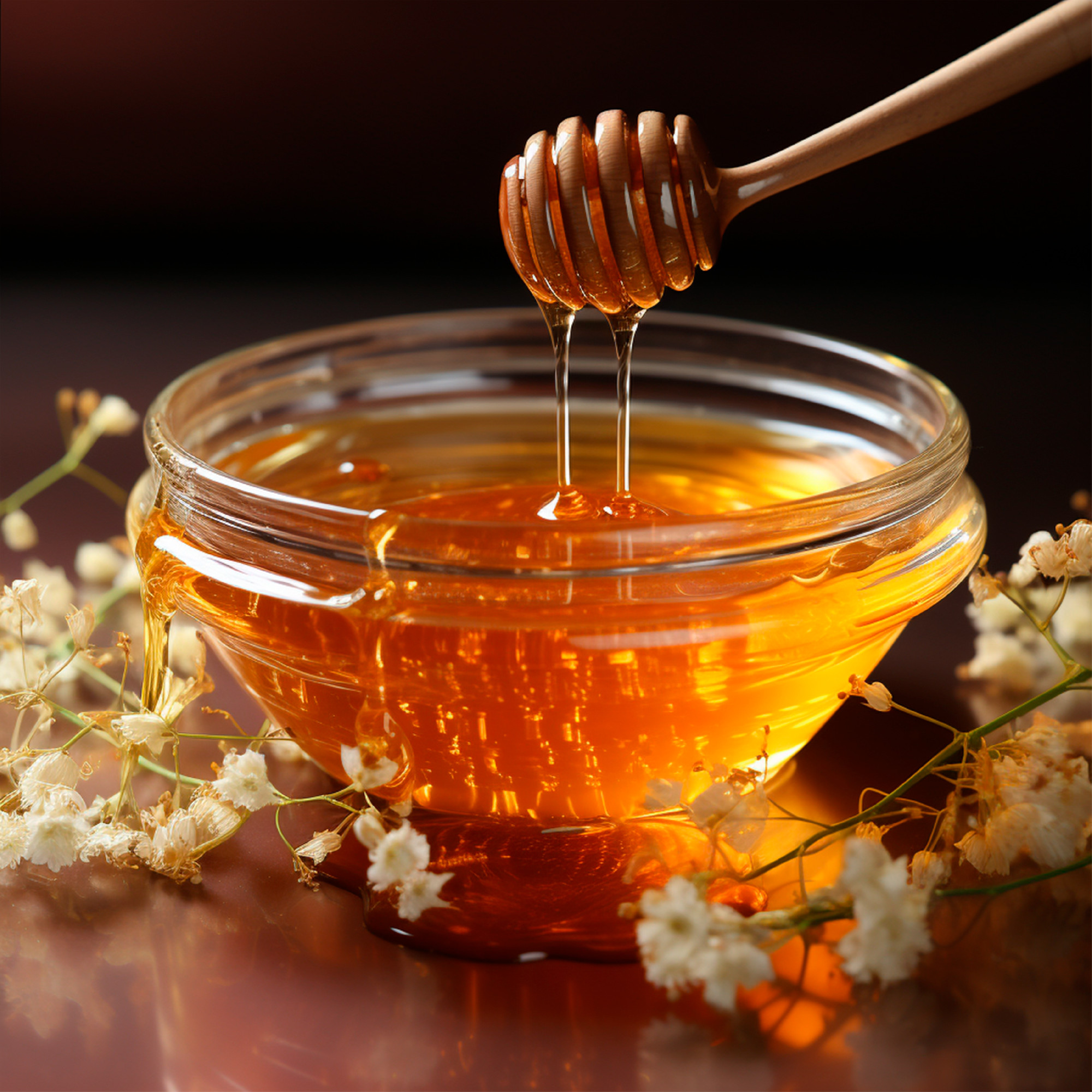 Honey, honeycomb beeswax - AI generated image