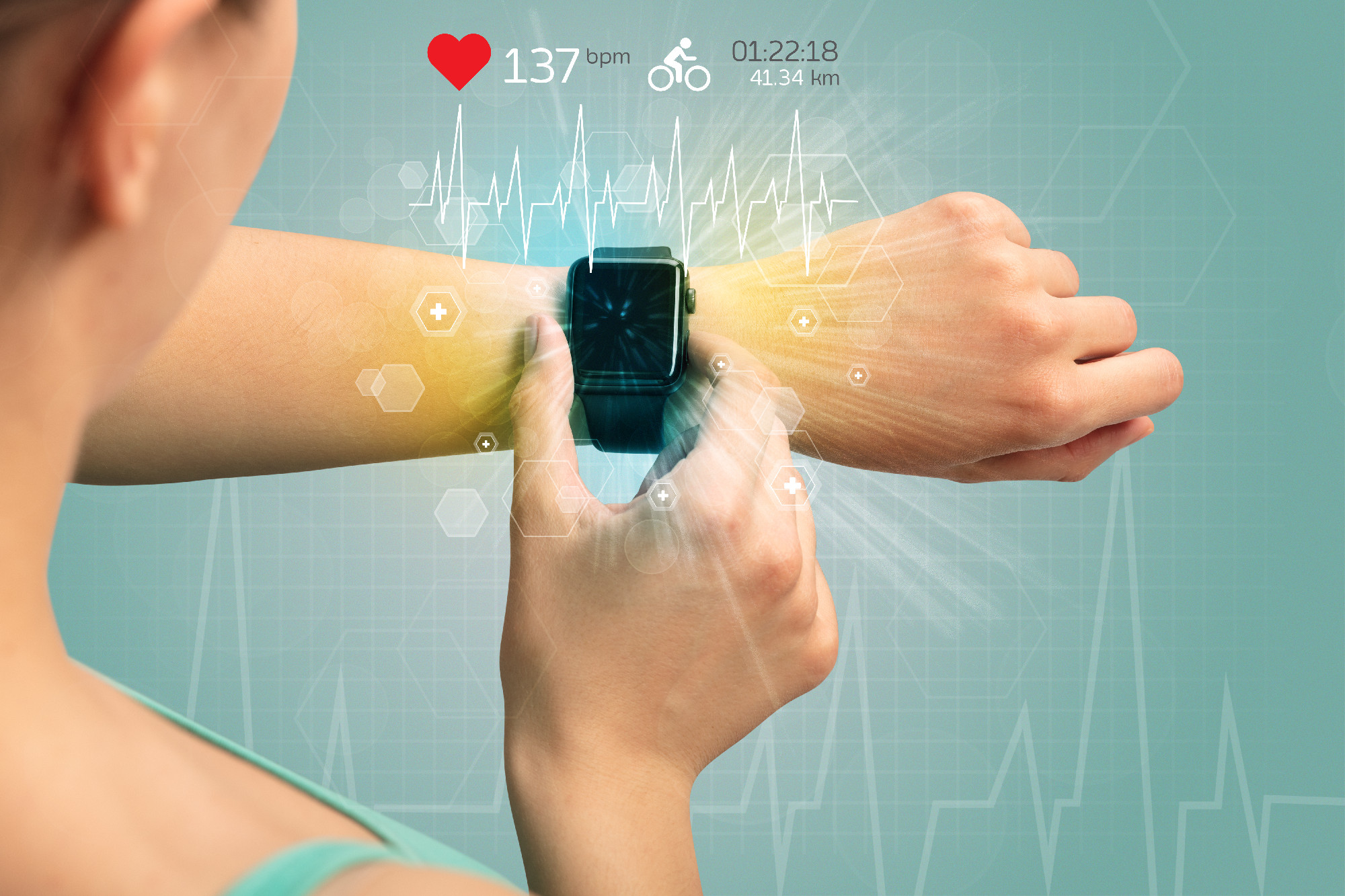 Cycle and smartwatch concept.