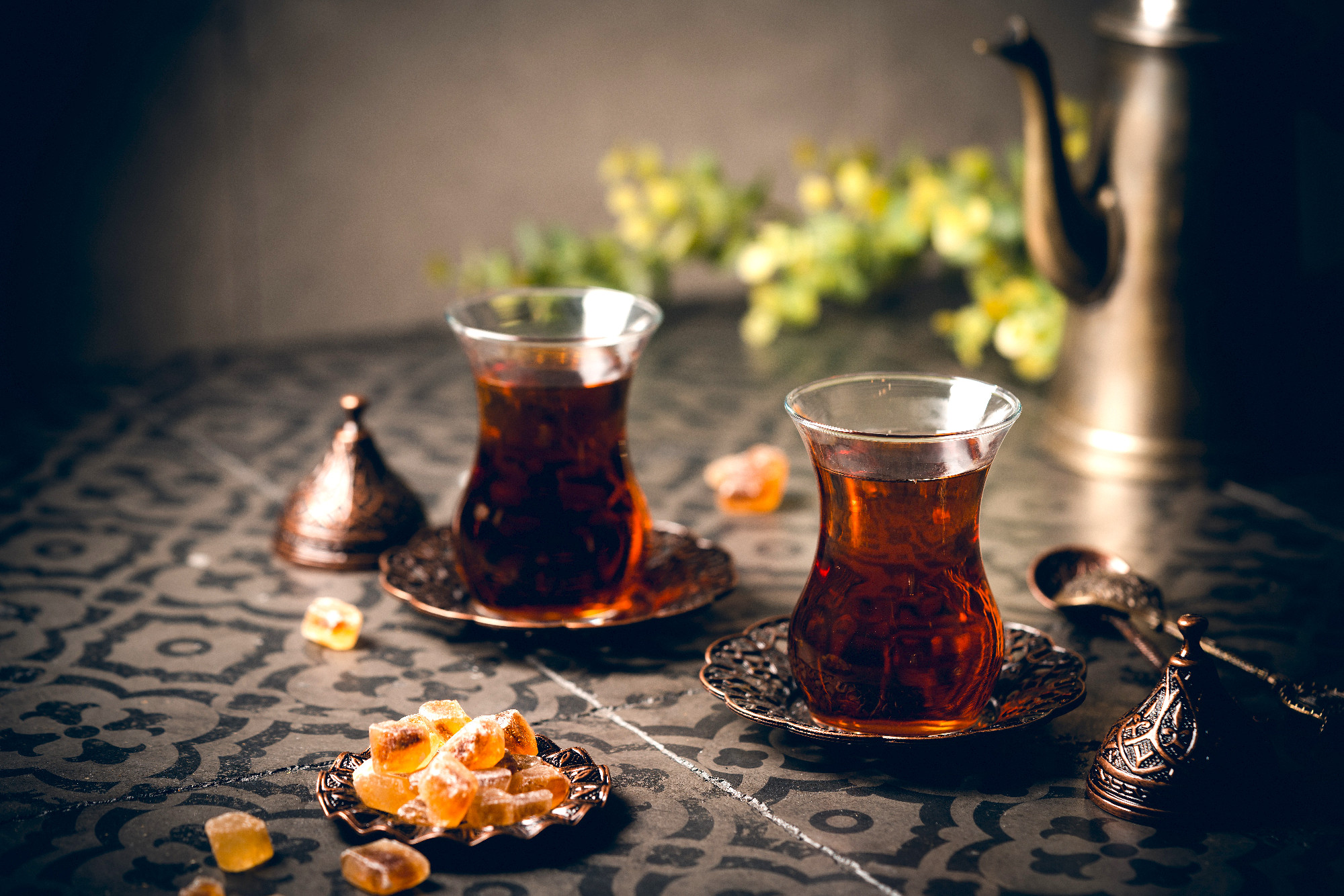 Turkish tea in traditional glass