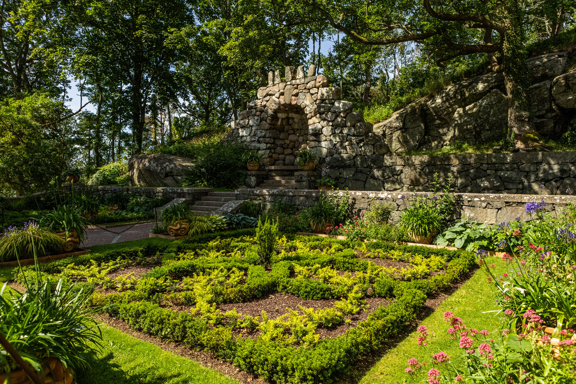 Garden at famoused Tjoloholm castle, Halland county, Sweden