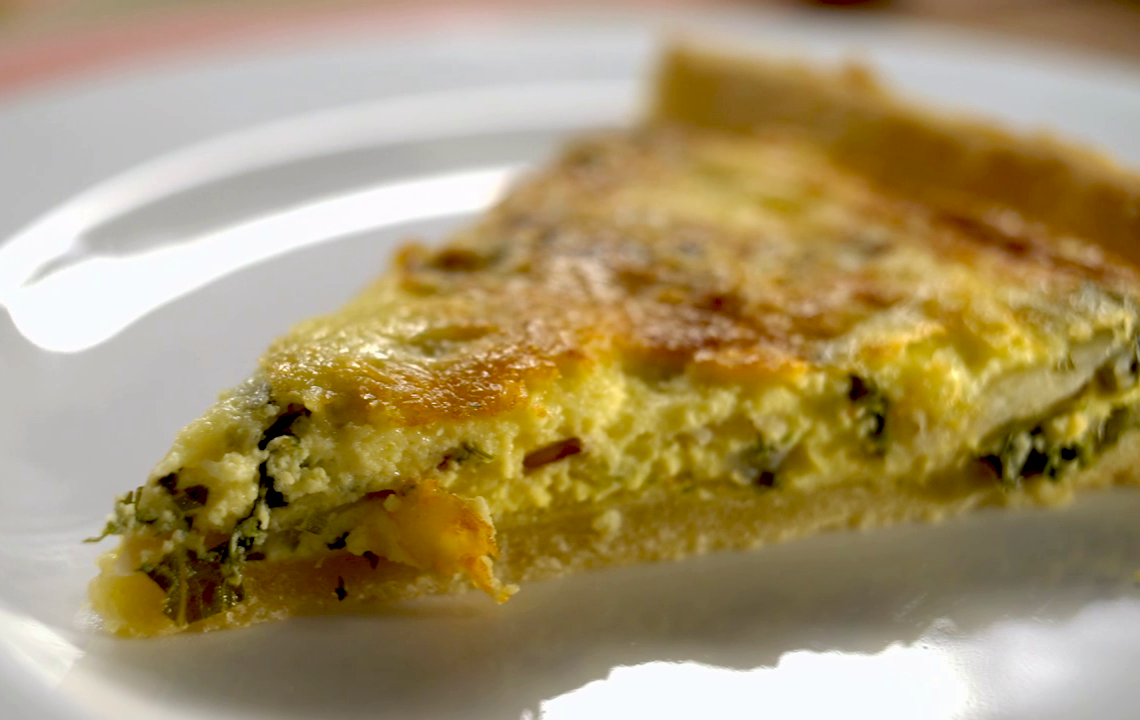 Krémsajtos zöldséges quiche