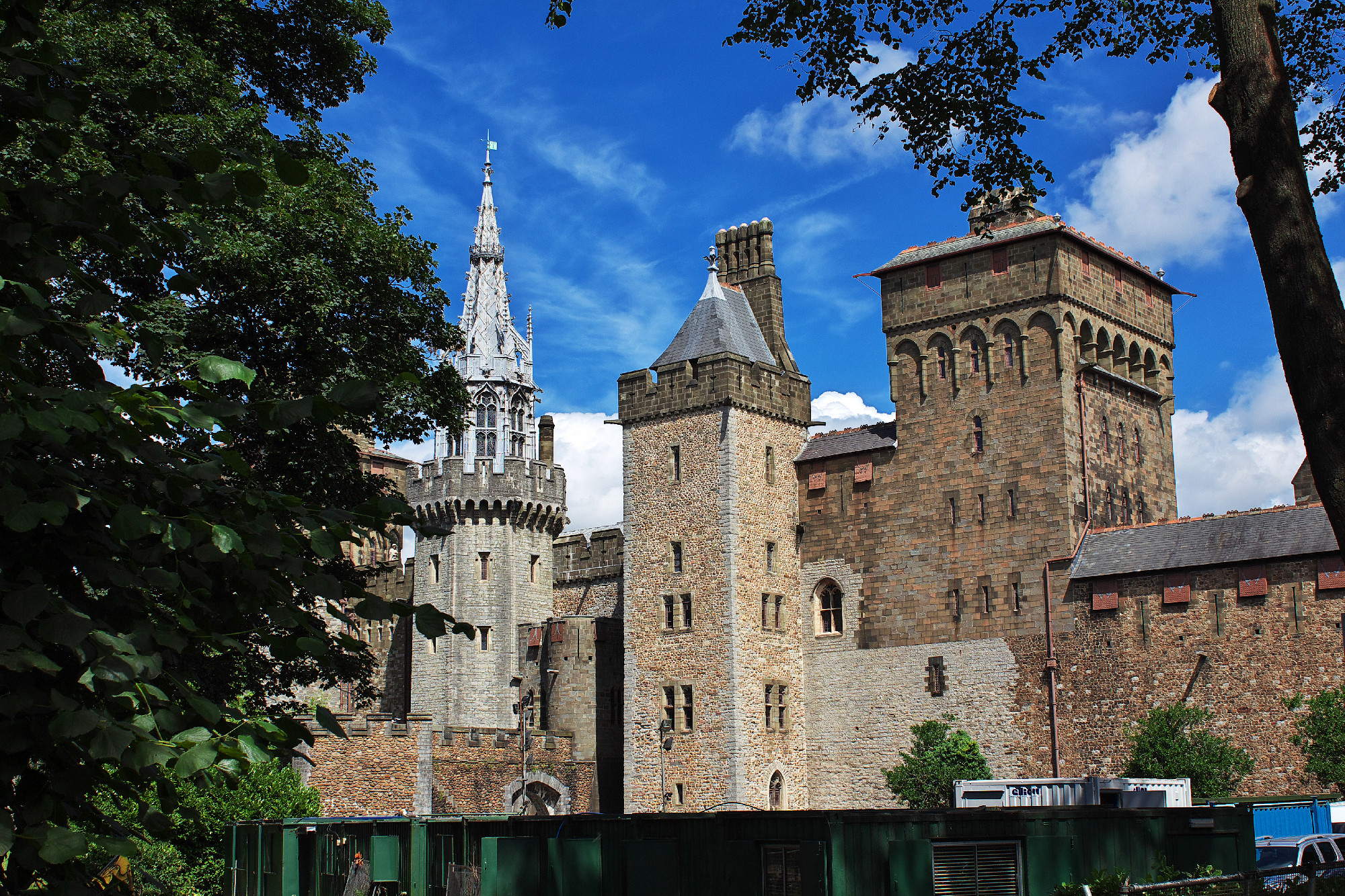 Cardiff / UK - 30 Jul 2013: The medieval Cardiff Castle in Wales
