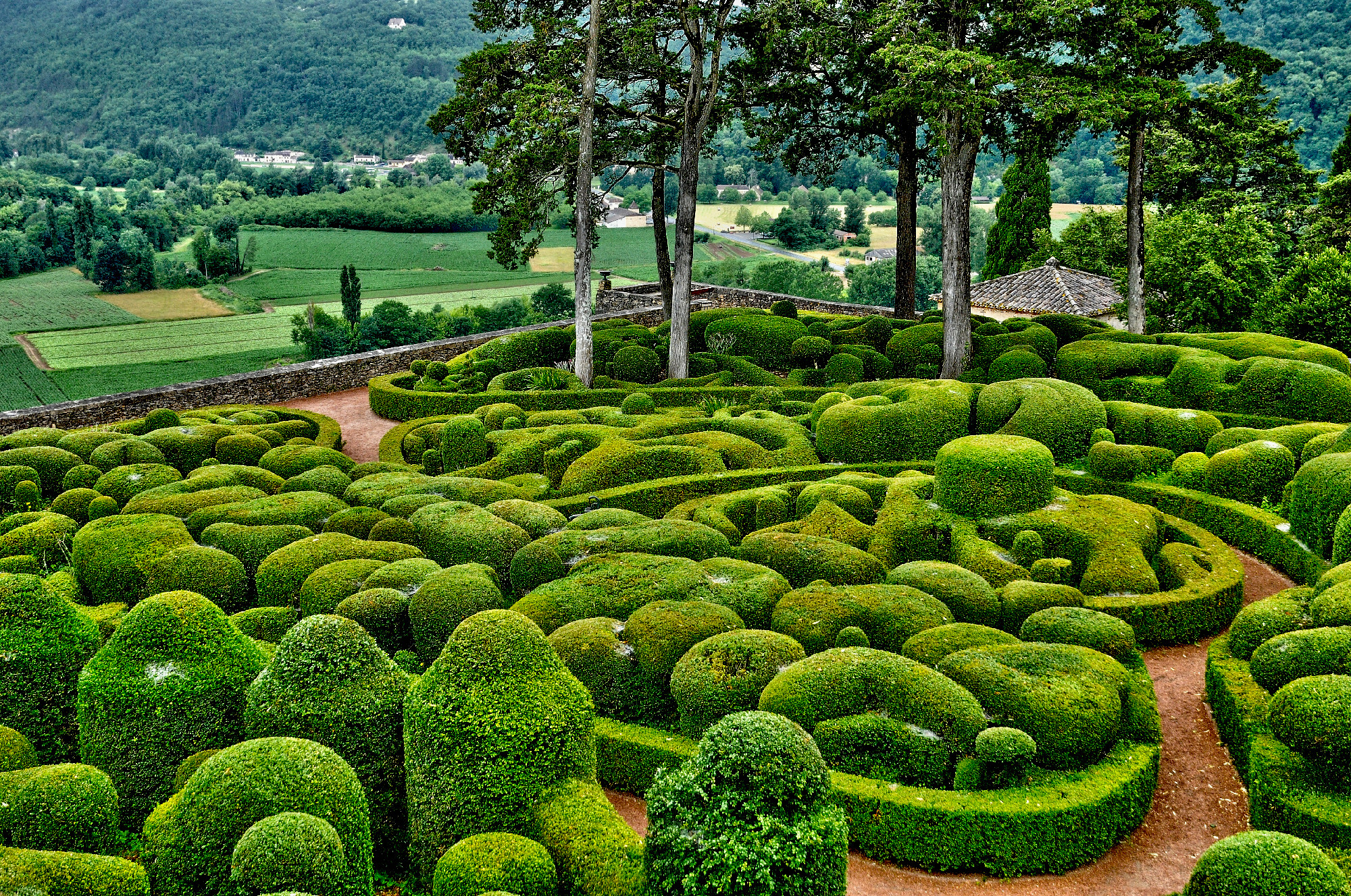 Perigord, the picturesque garden of Marqueyssac in Dordogne