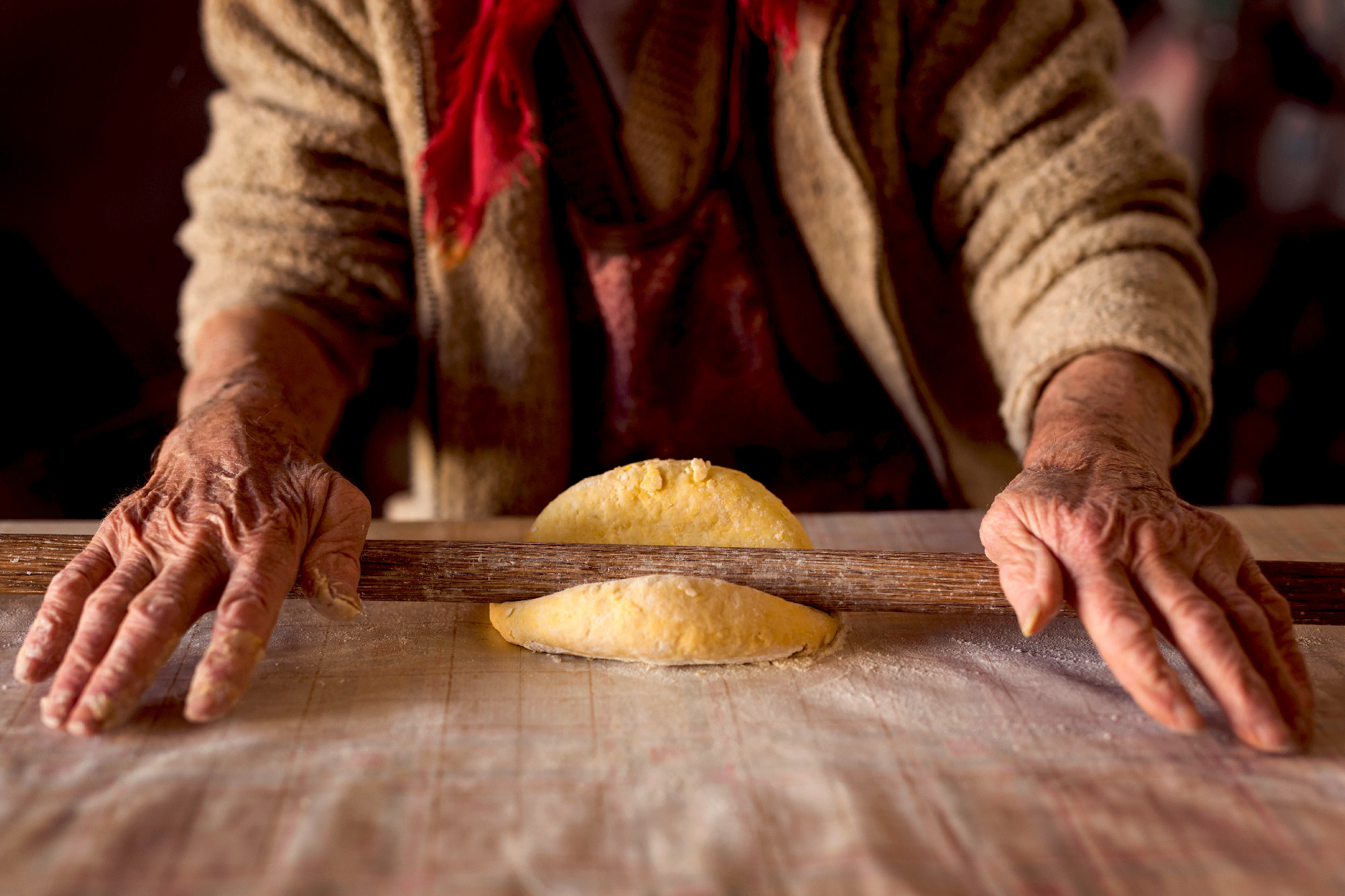 Dough and a rolling pin