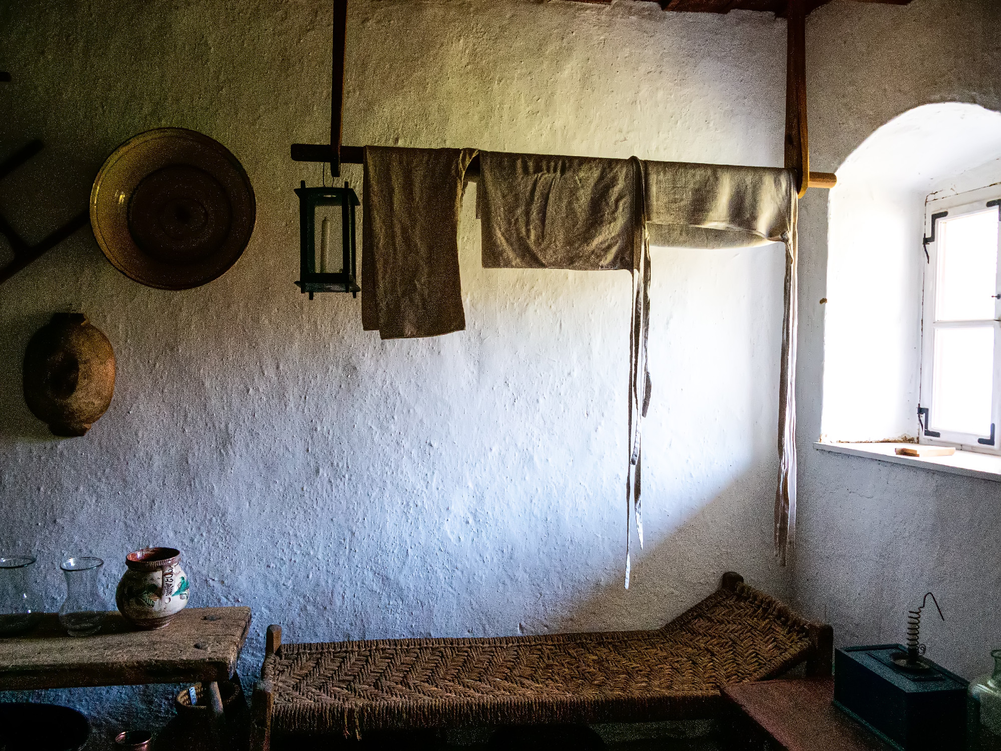 View on a room of a traditional hungarian pise house