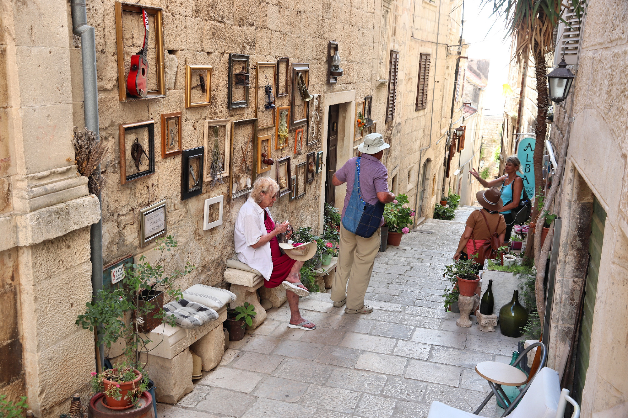 Tourists in Korcula, Croatia
