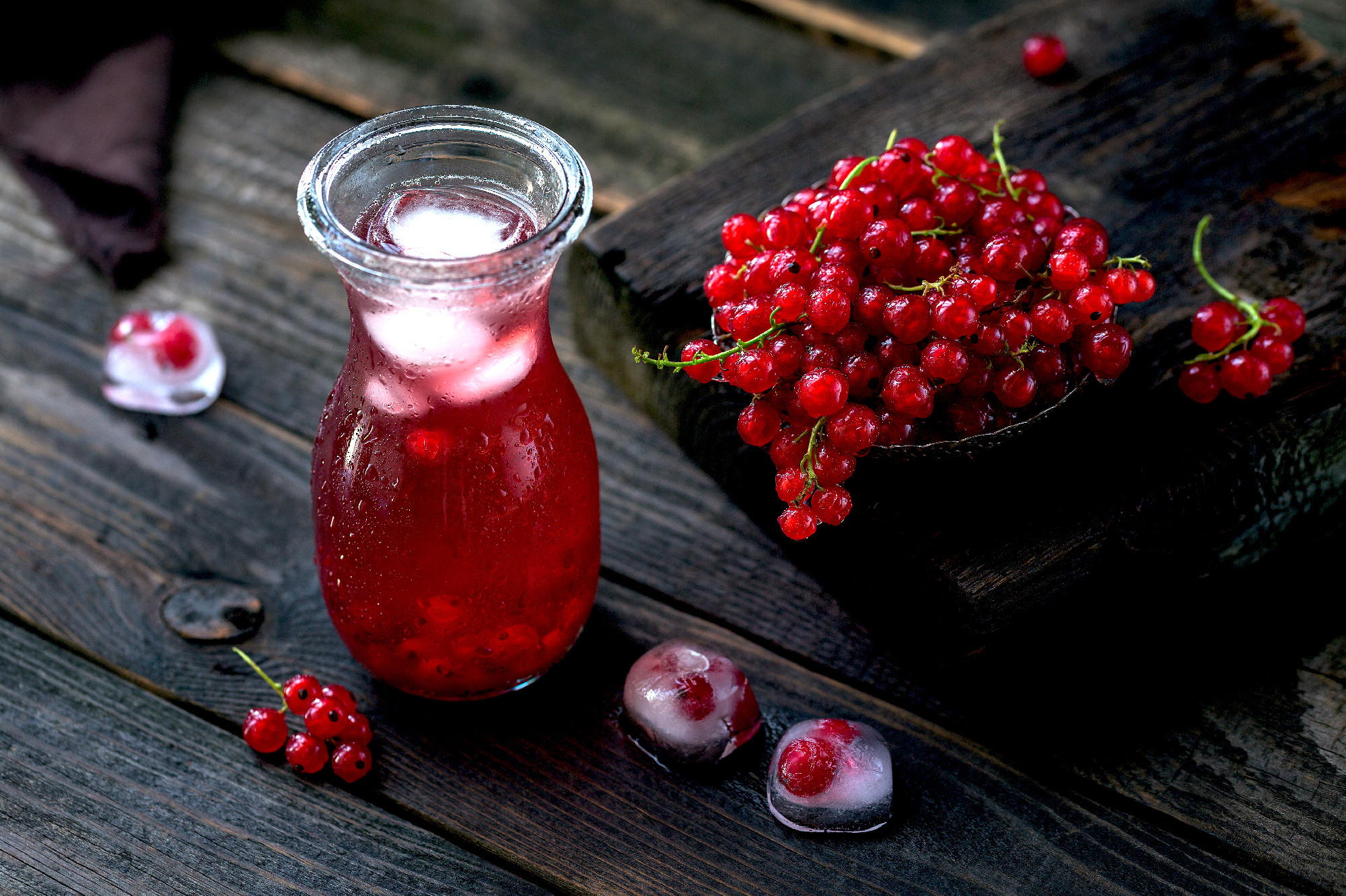 Summer drink with white sparkling wine. Homemade refreshing frui