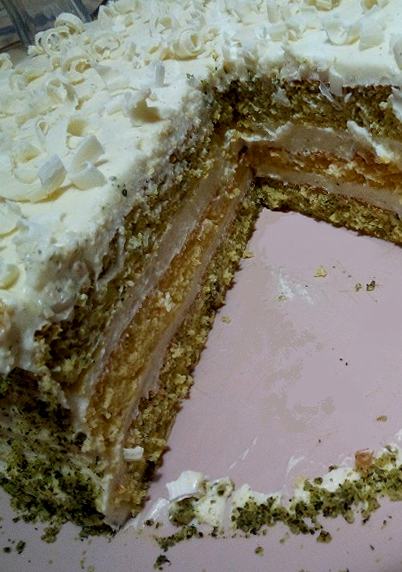 Fehércsokis cukormentes torta