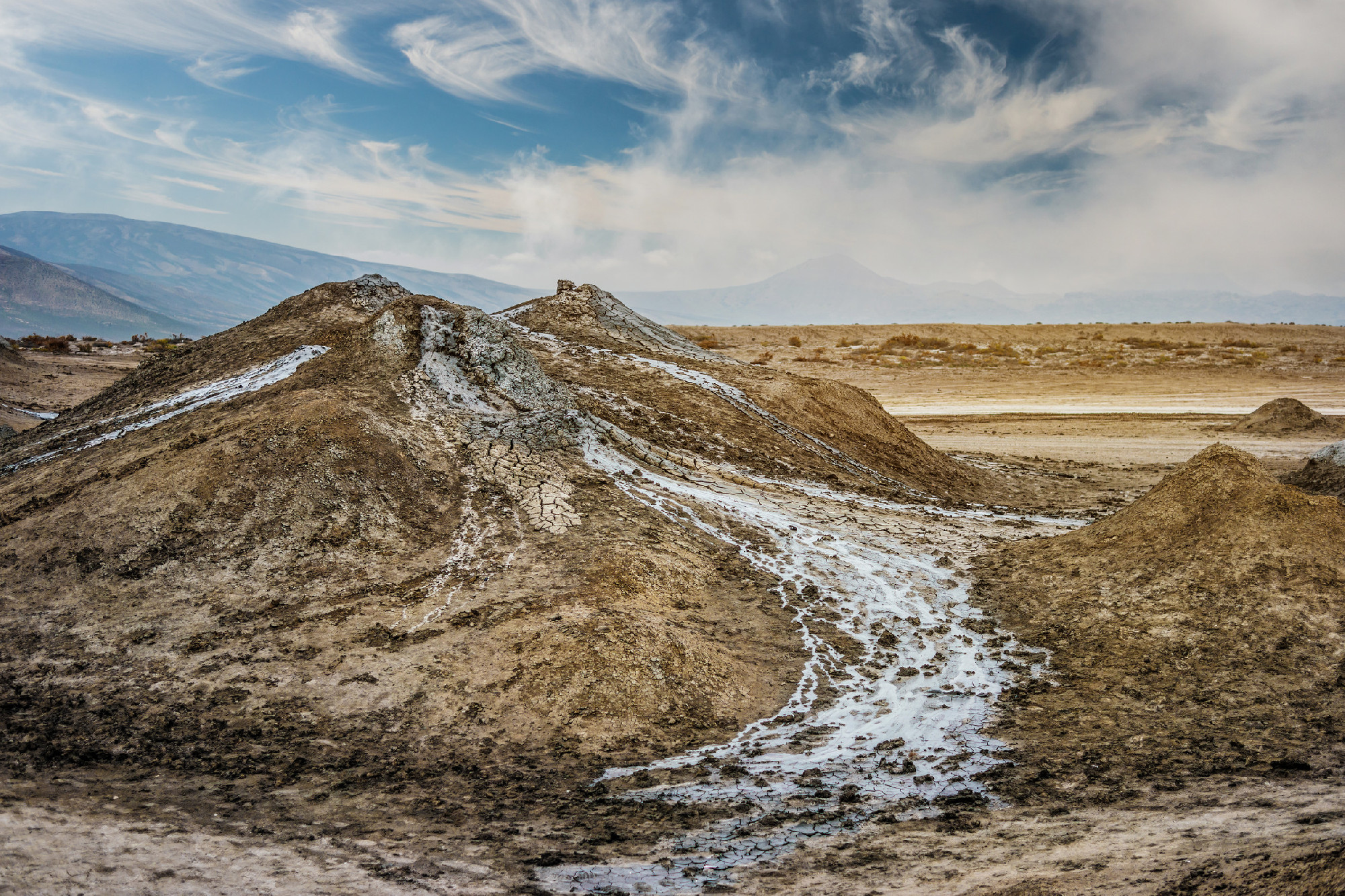 Active mud volcano in Gobustan
