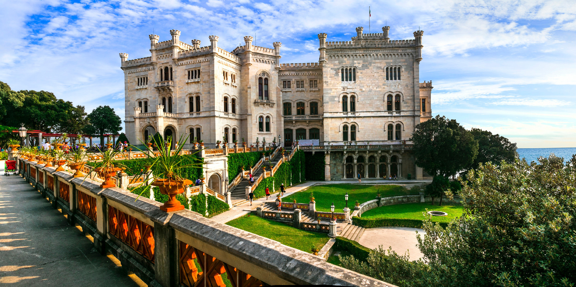 Wonderful white castle over the sea - Miramare. Trieste, norther