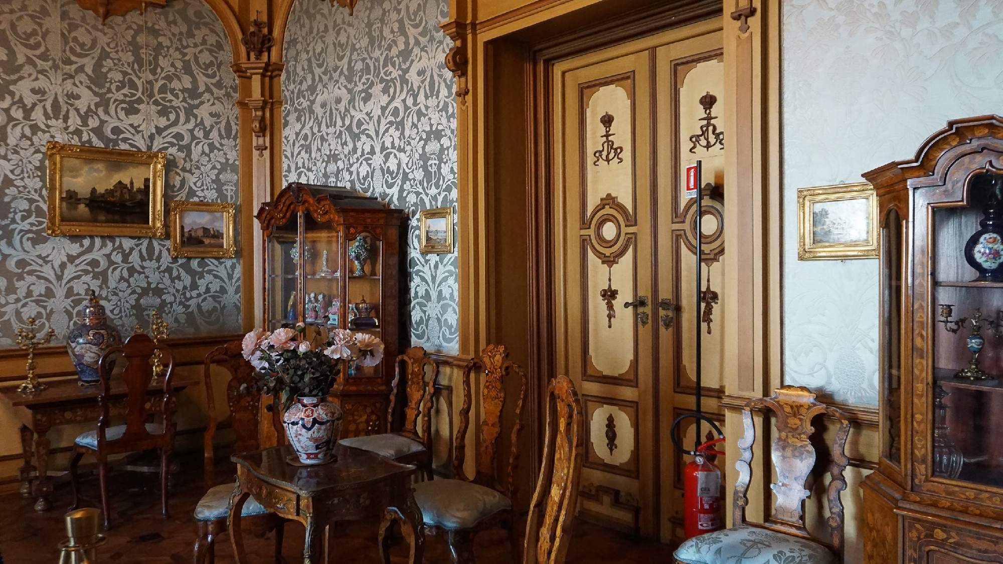 Trieste, Italy - October 1, 2023: Miramare castle, interiors view with furniture