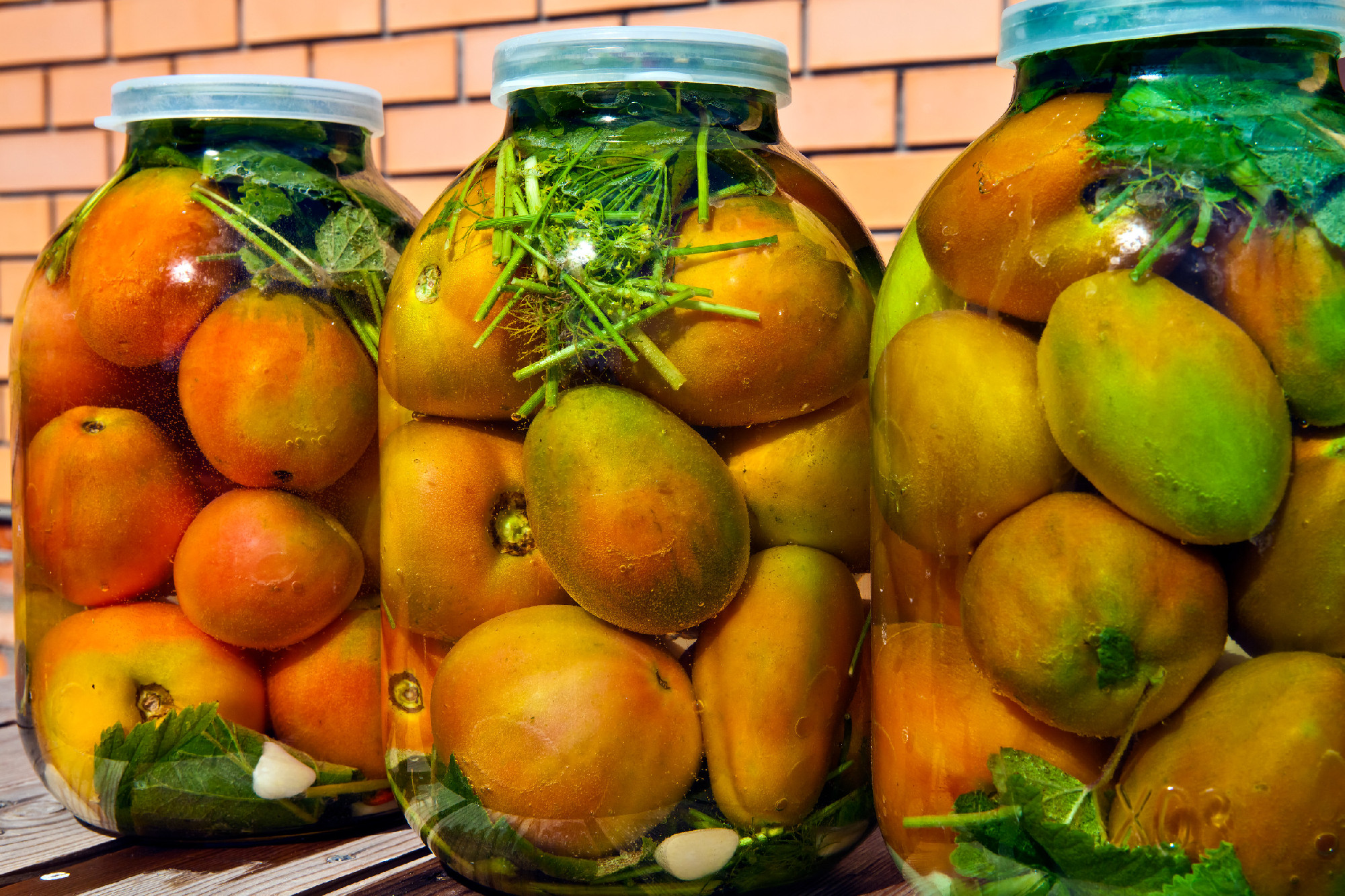 Tomatoes in jars