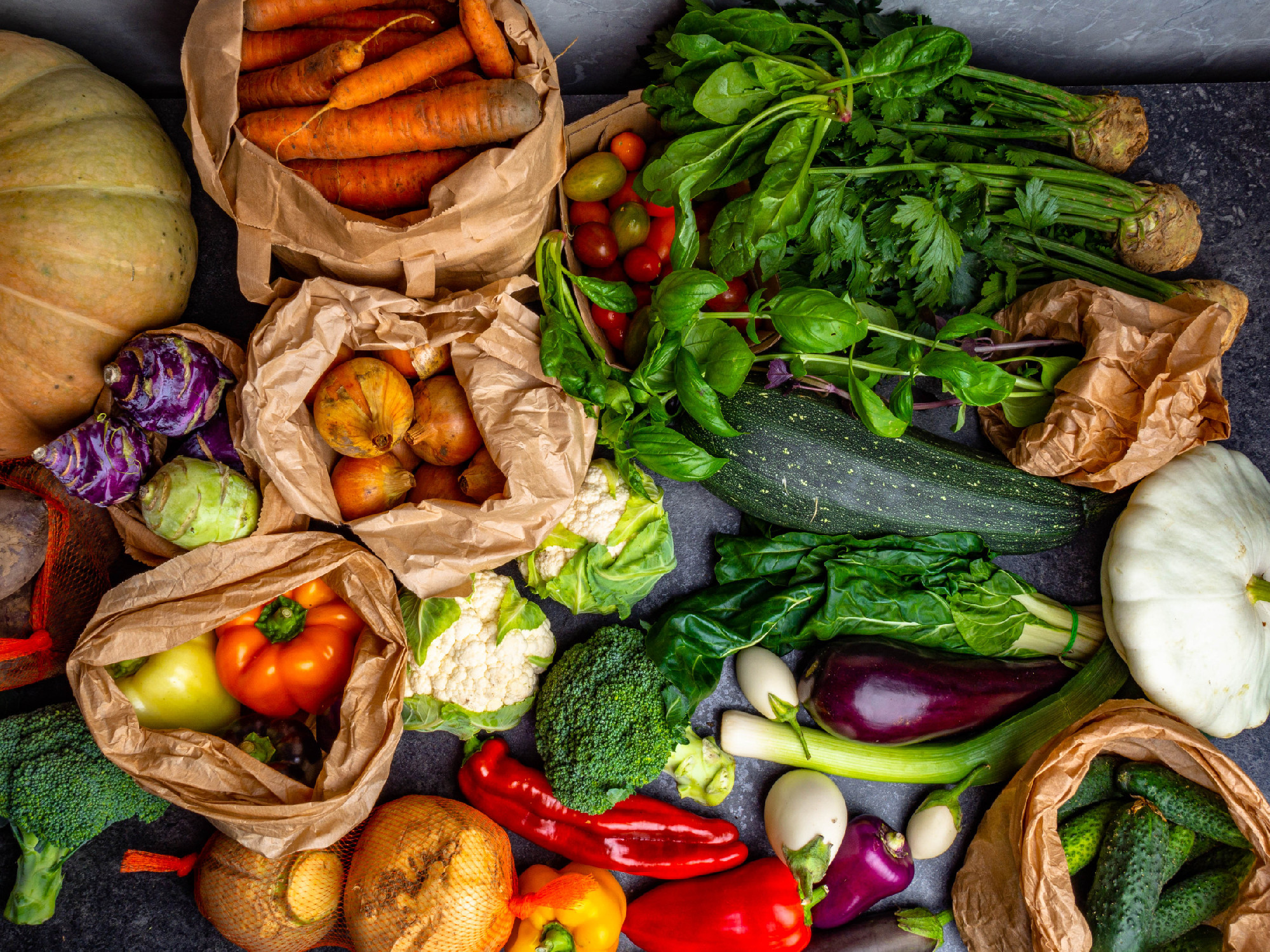 Healthy food clean eating selection of Bio colorful vegetable. Organic vegetables, detox diet, close up
