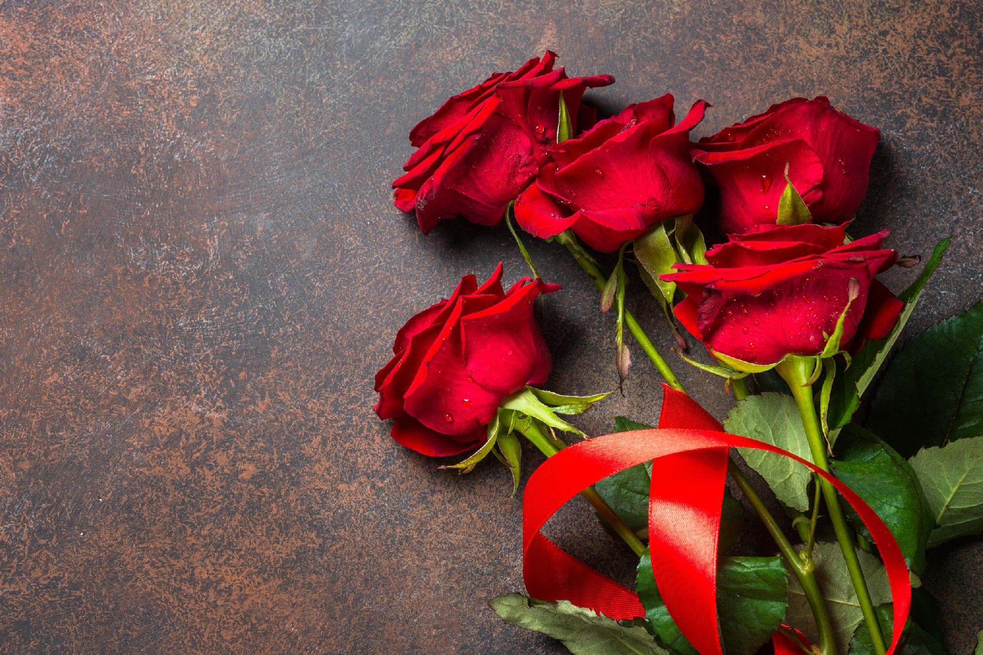 Holiday background with red roses.