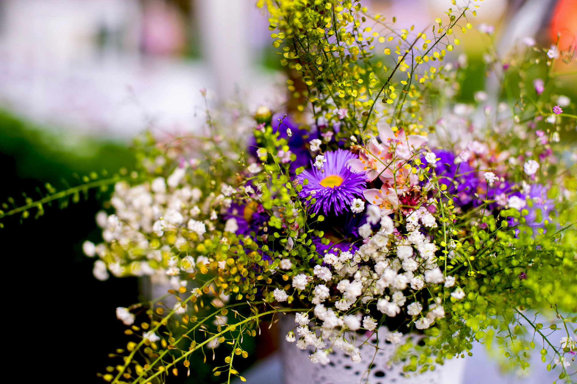 luxury wedding reception. Close up of beautiful flowers