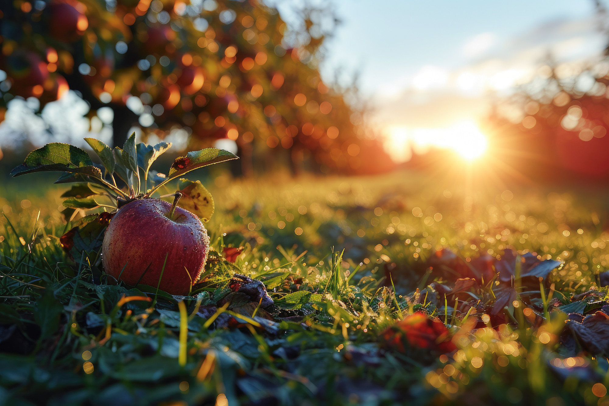 apple in the middle of the tree garden professional photography