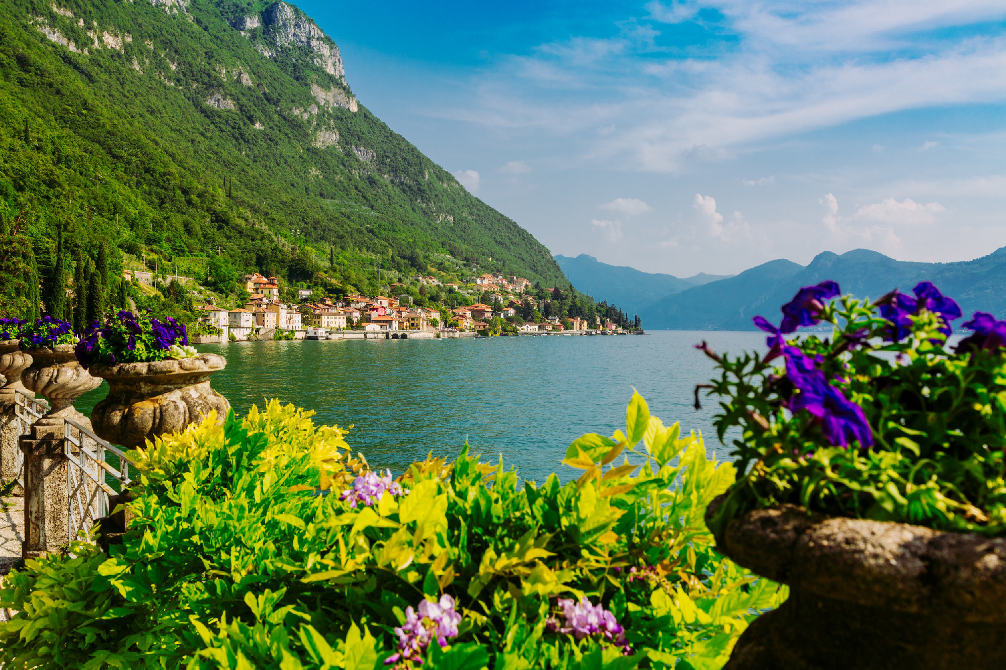 Amazing view of Lake Como in Lombardy region, Italy