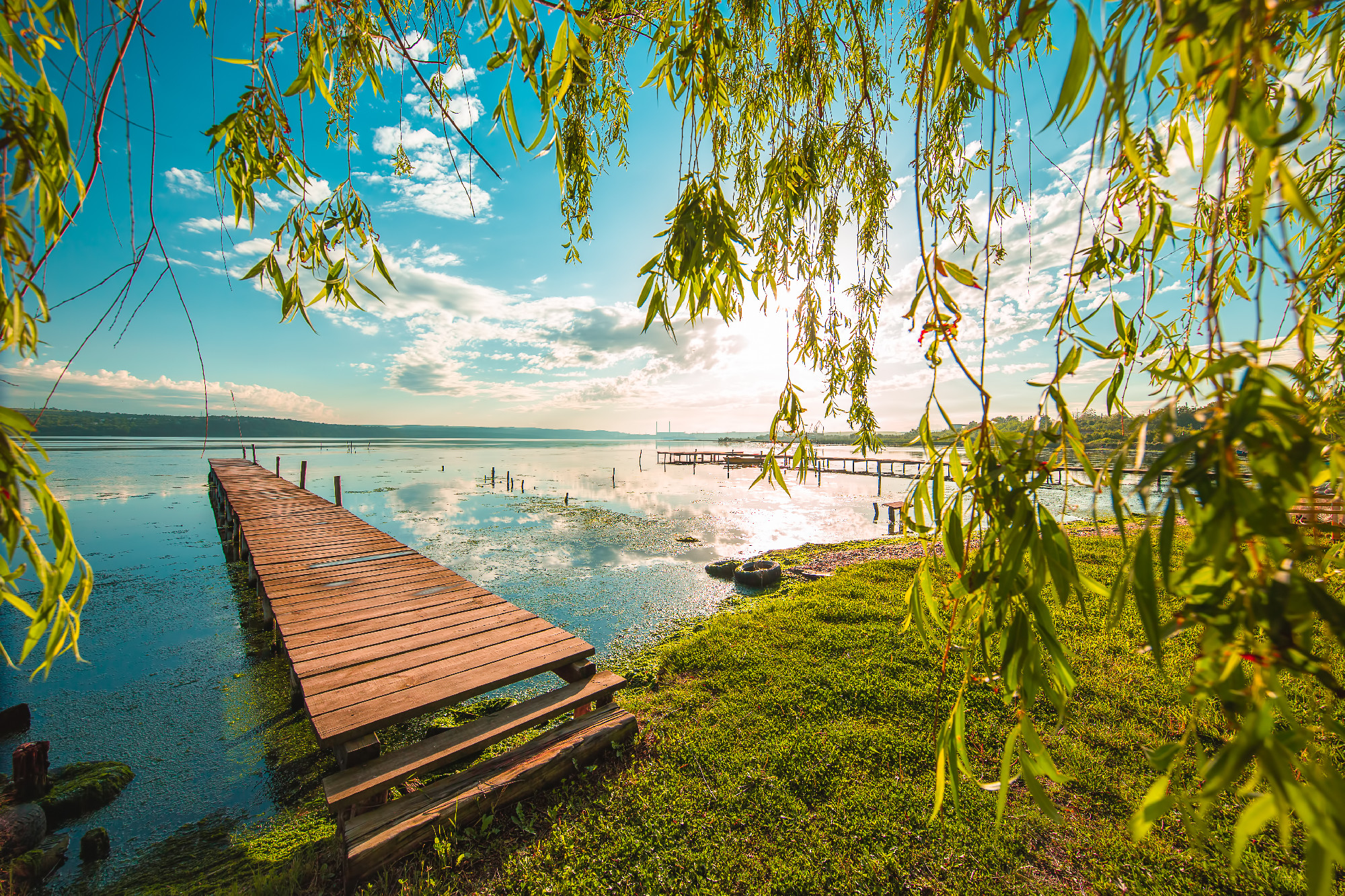 Small Dock and Boat at the lake