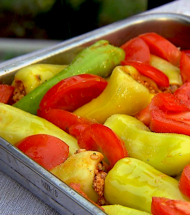 Töltött paprika görög módra