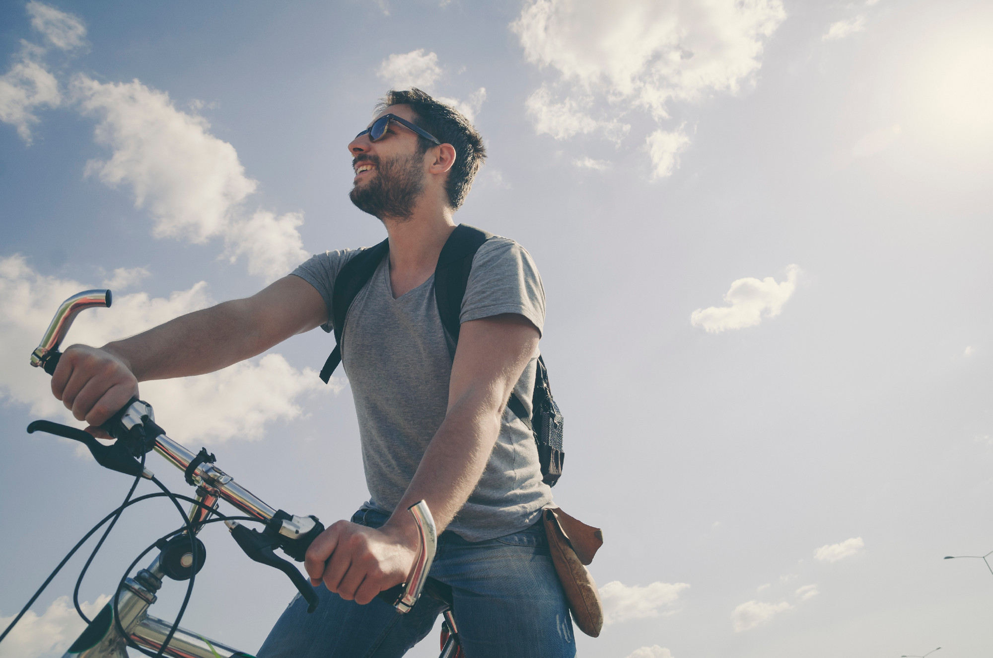 Man with bicycle
