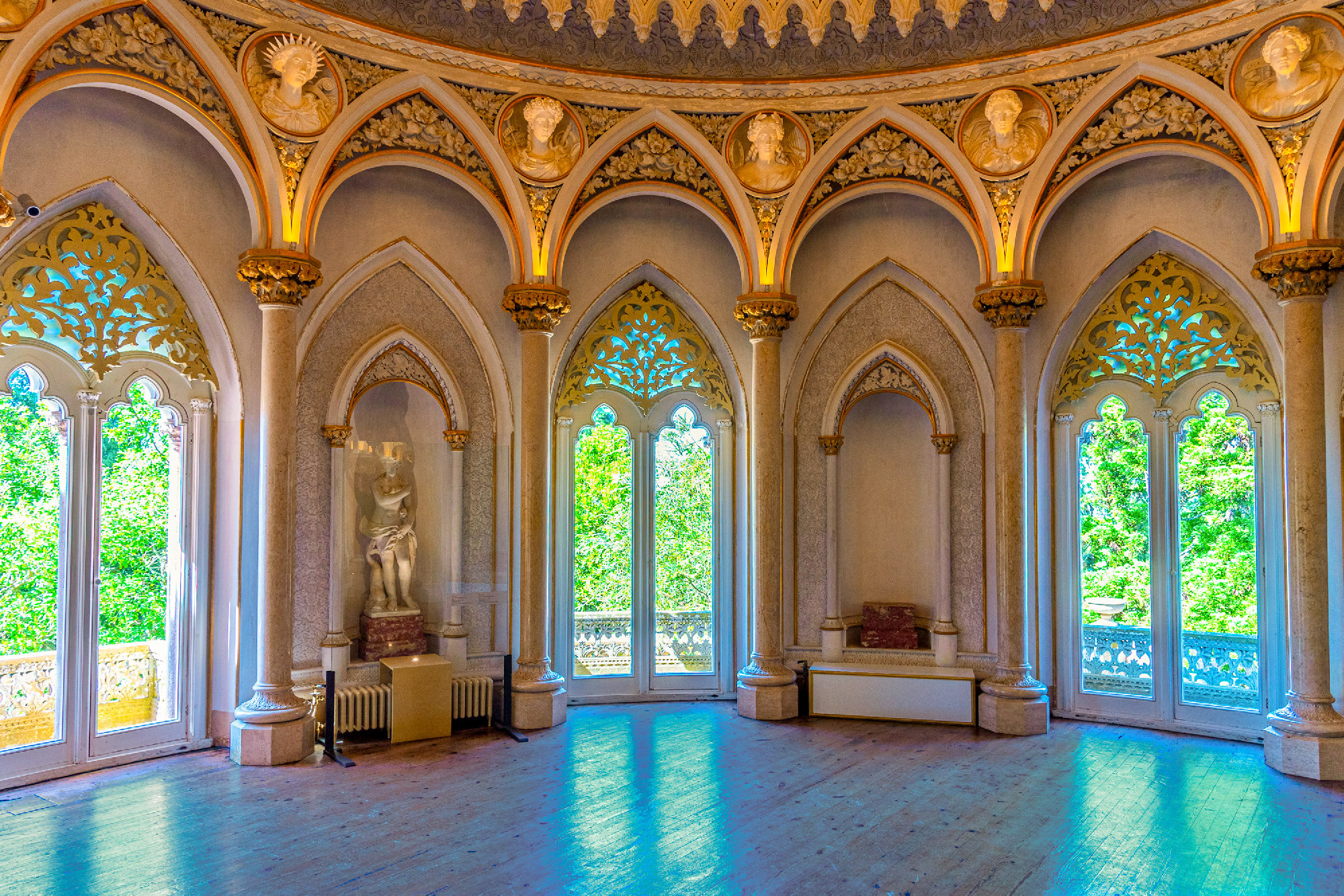 SINTRA, PORTUGAL, MAY 30, 2019: Interior of Palace of Monserrate