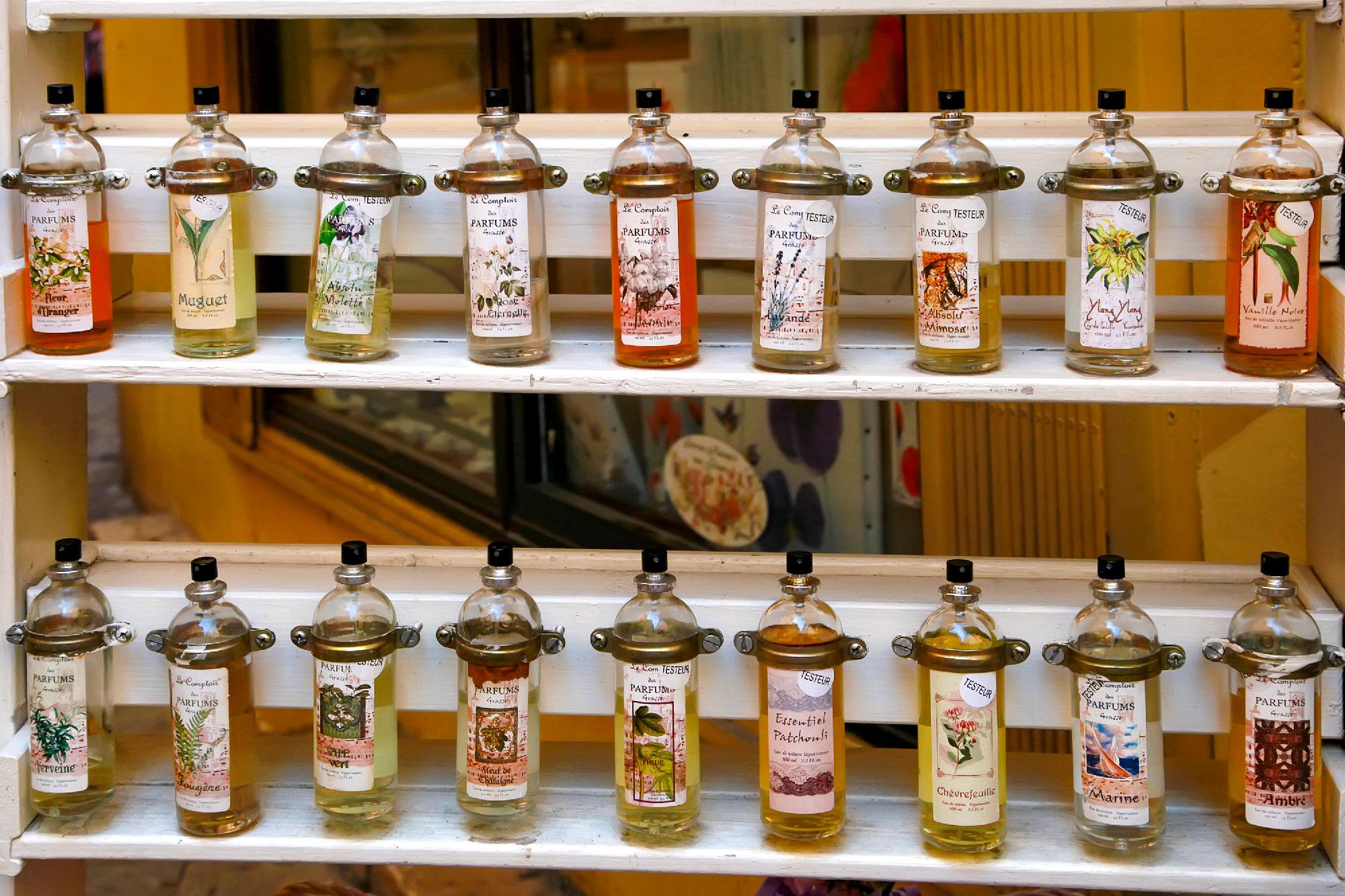 GRASSE, FRANCE - JULY 5: Grasse perfume counter, GRASSE, FRANCE 