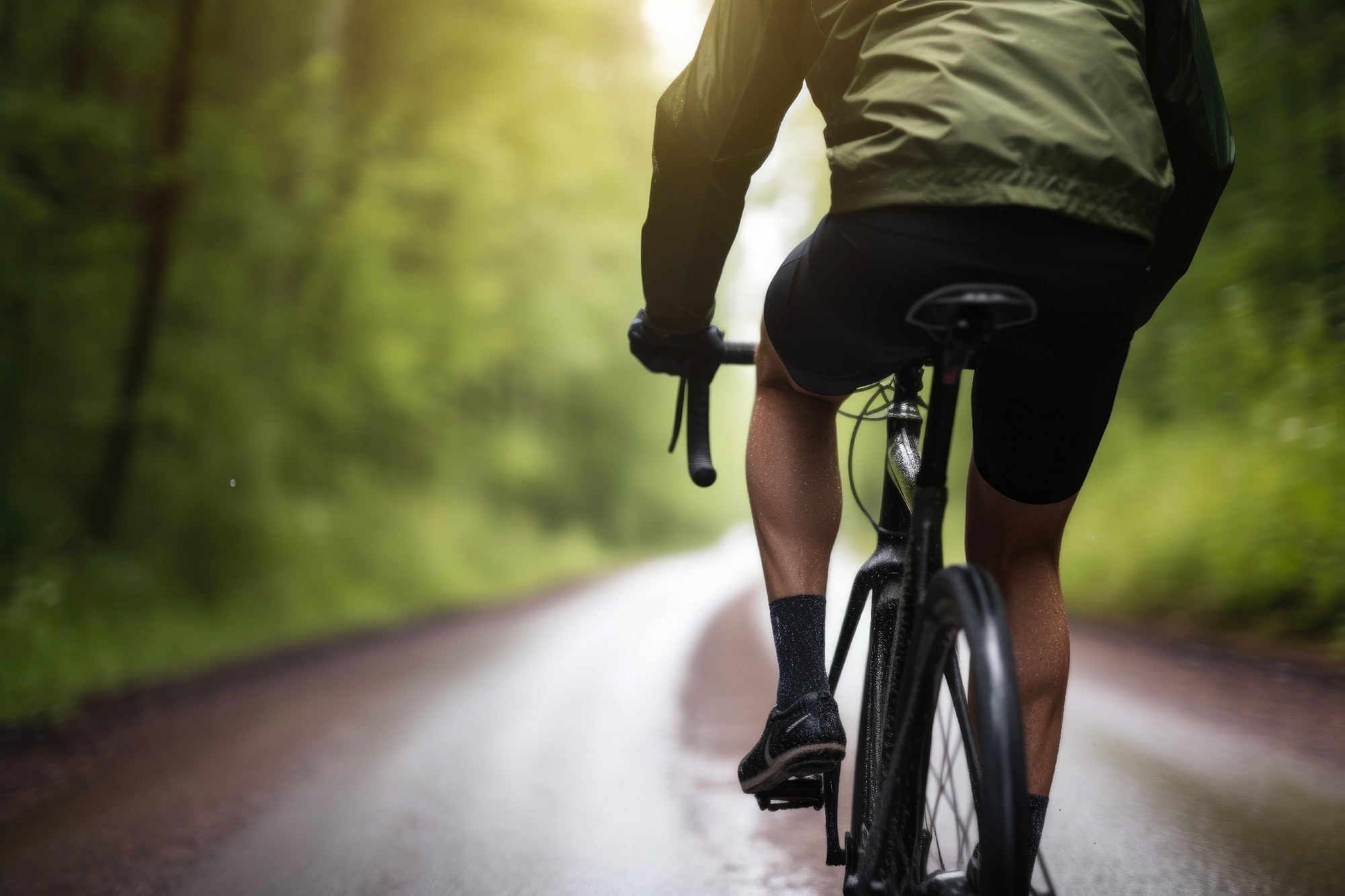 cropped shot of an unrecognizable man cycling outdoors