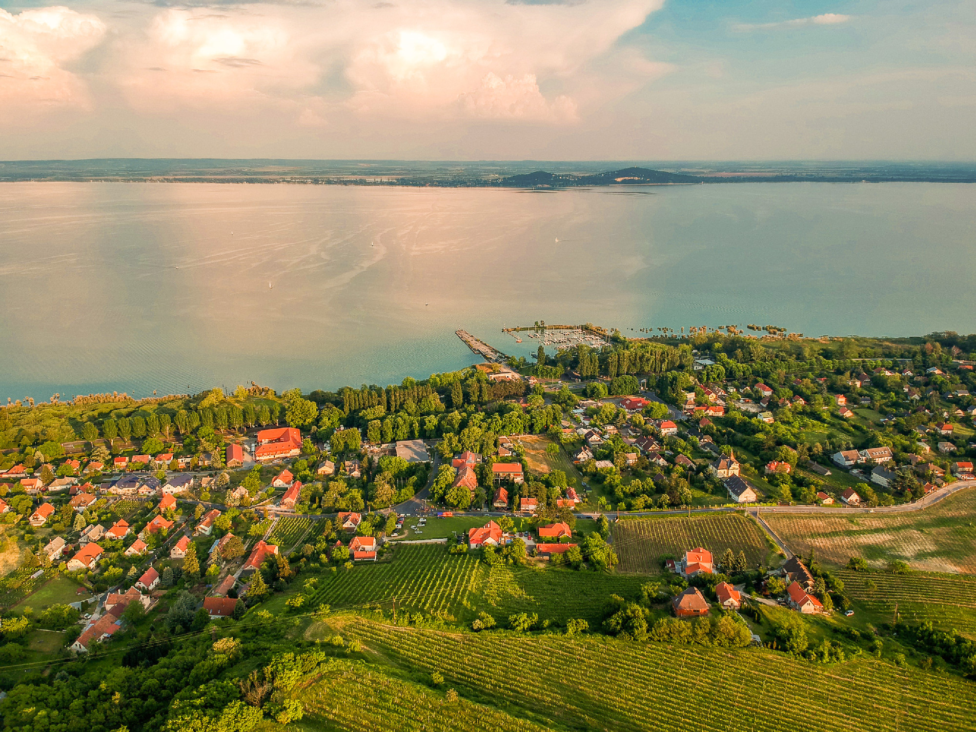Aerial view of Badacsony hill
