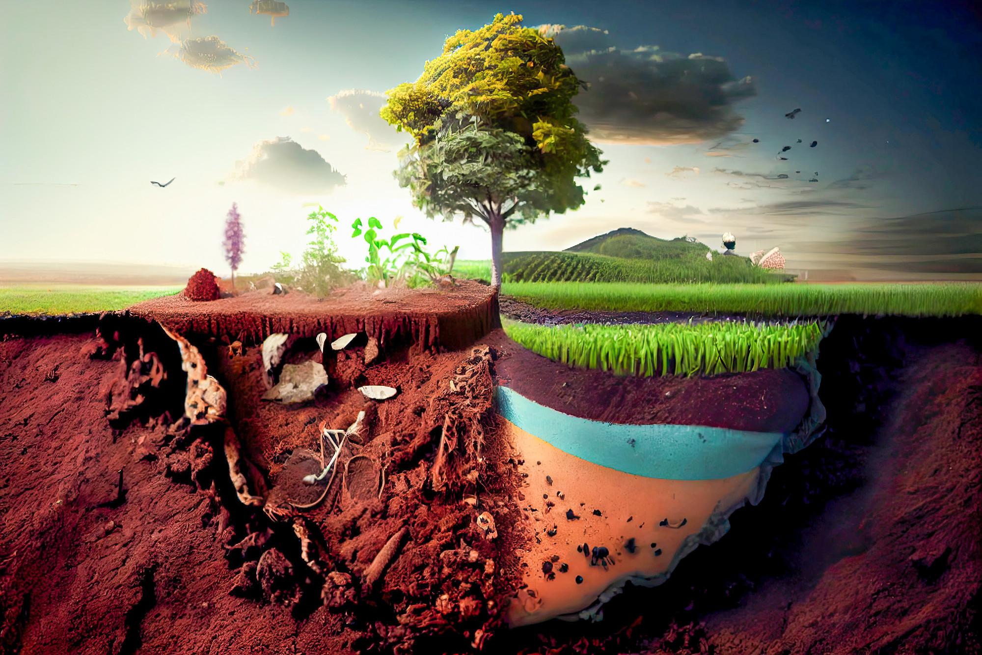 Soil pollution occurs when harmful chemicals and waste products 