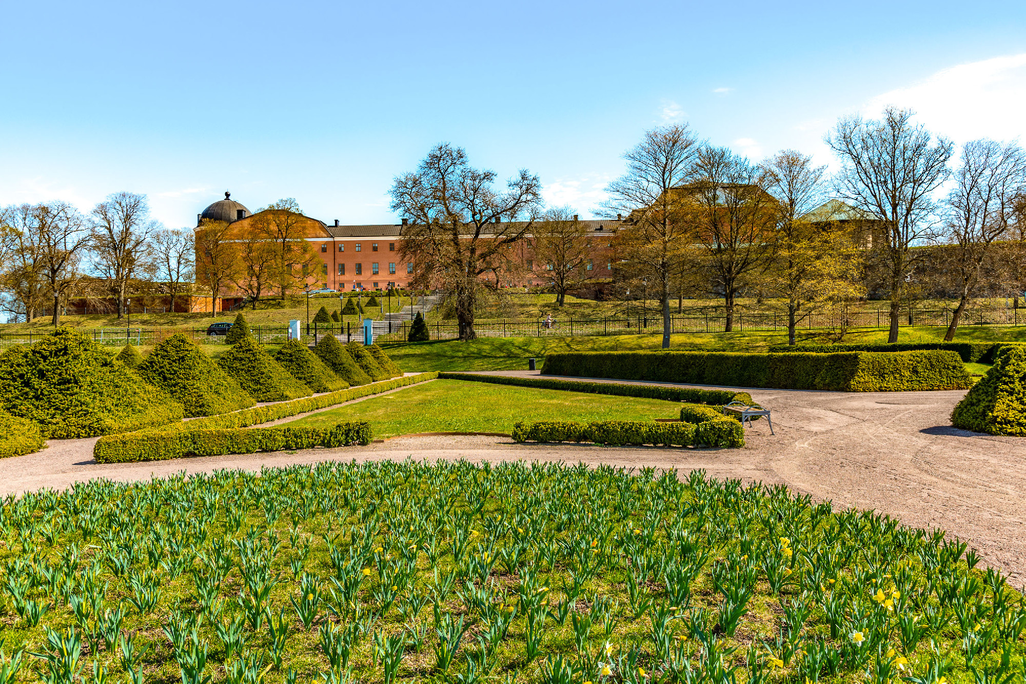 Castle in Uppsala viewed from the botanical garden, Sweden