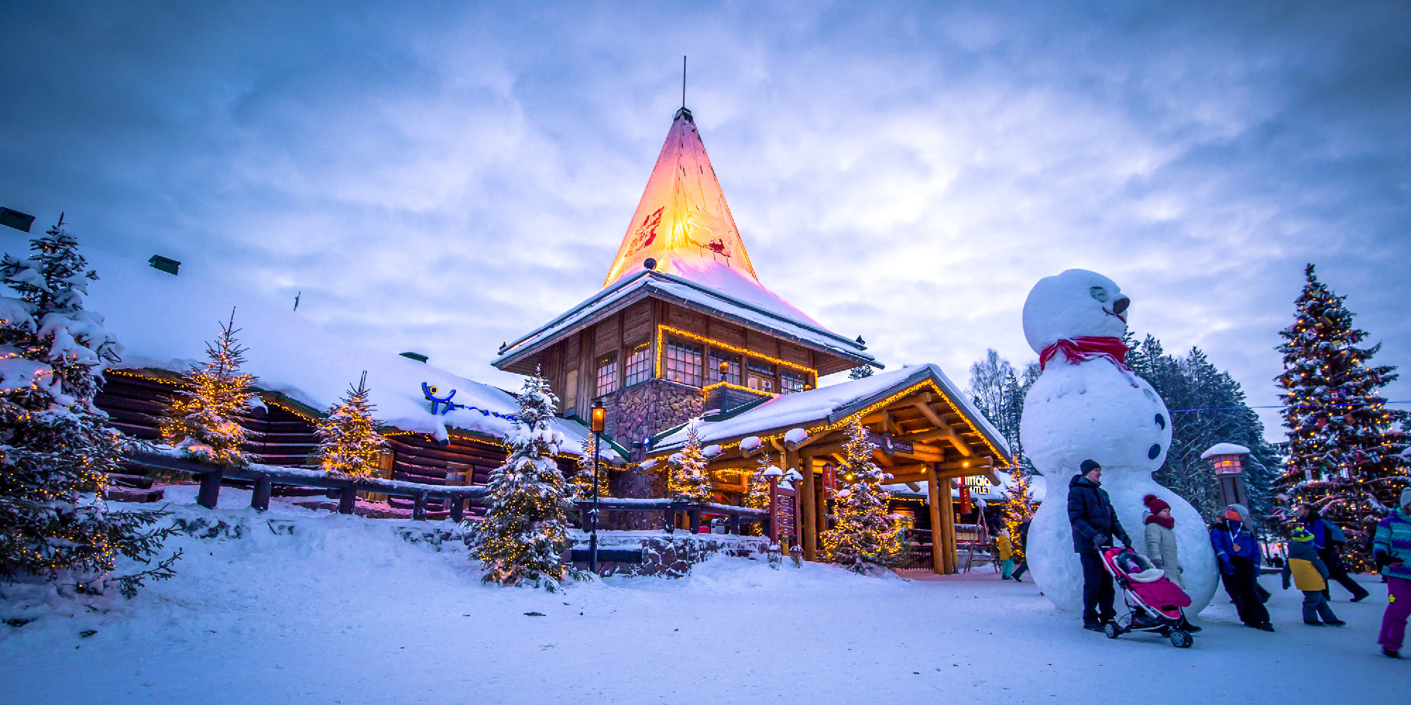 Rovaniemi - December 16, 2017: Santa Claus village of Rovaniemi,