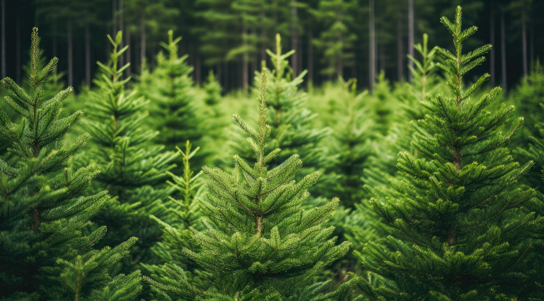 Karácsonyfa a kertben