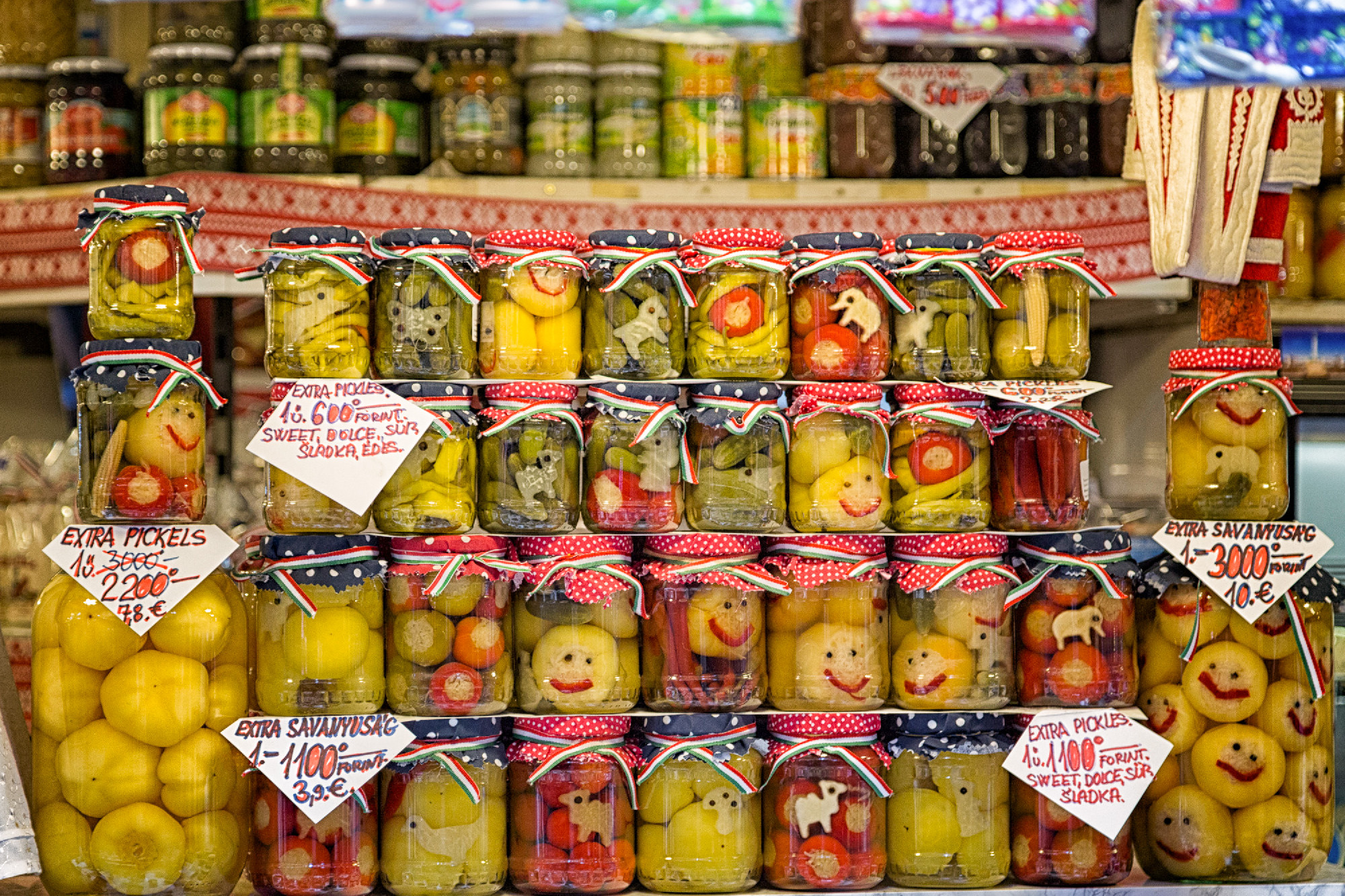 Smiling pickles in Budapest