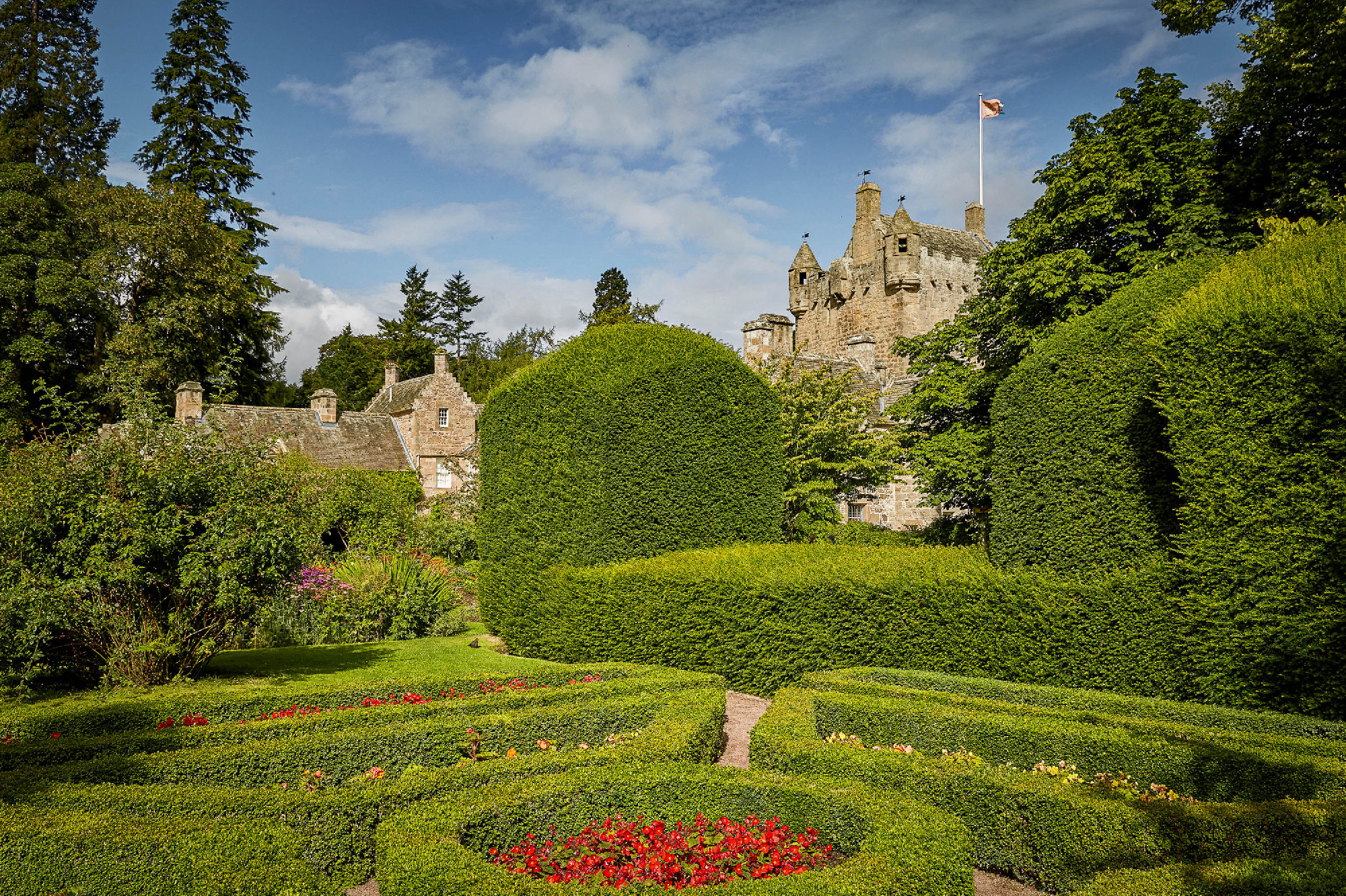 Cawdor Castle surrounded by its beautiful gardens near Inverness