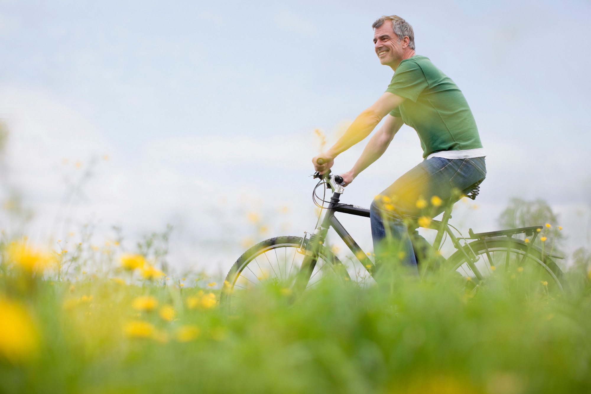 Man riding bike
