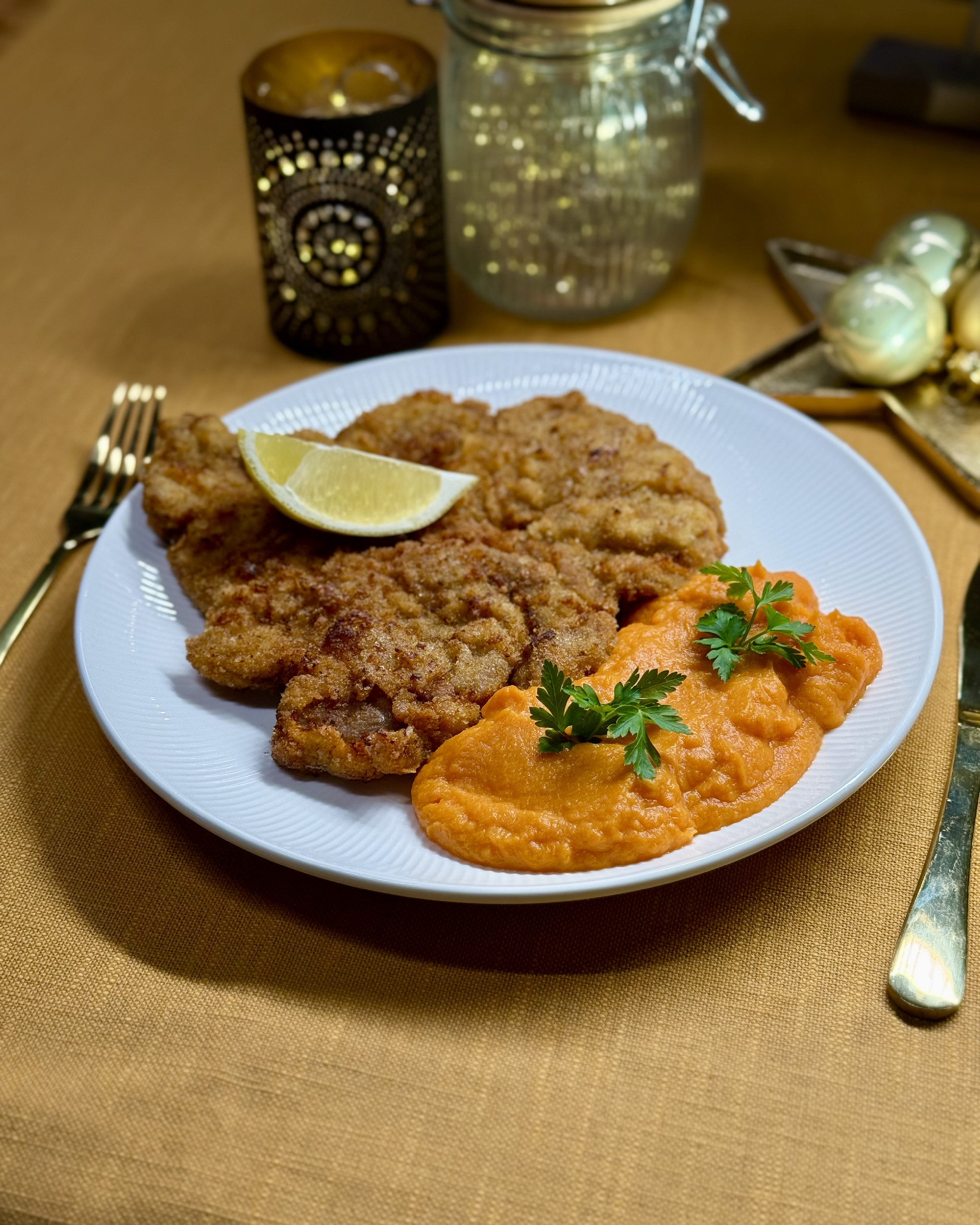 Borjú bécsi batátapürével