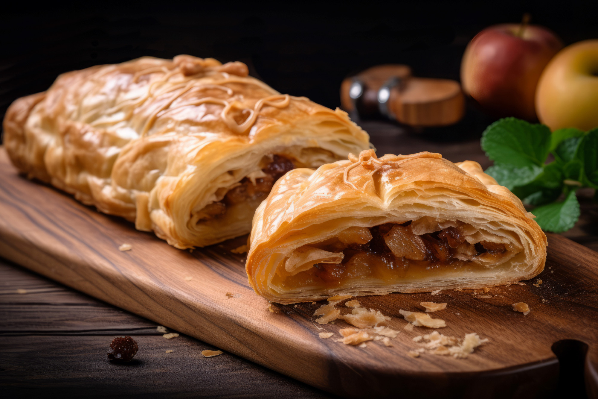 Apple strudel pastry. Generate ai