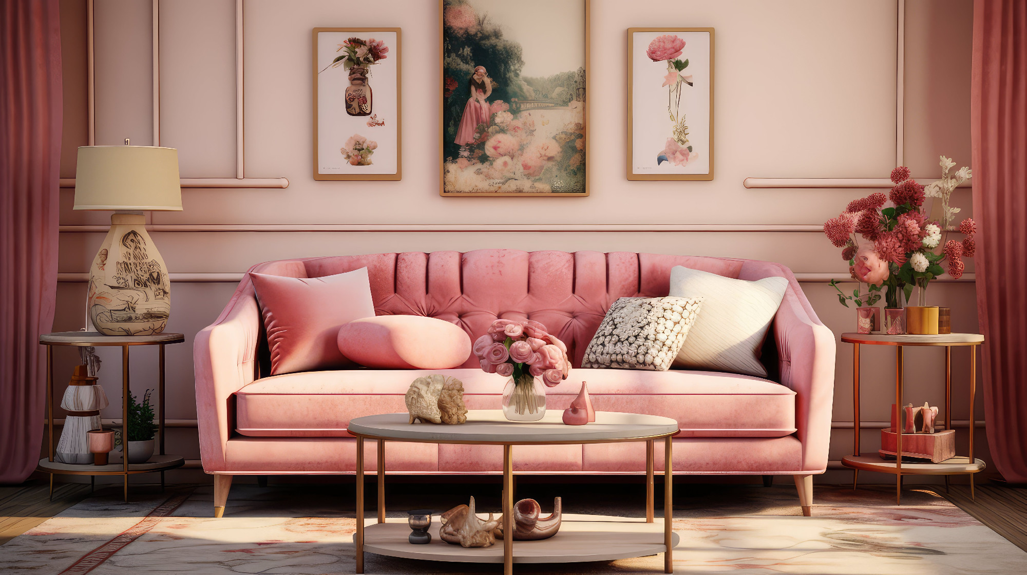 room pink couch